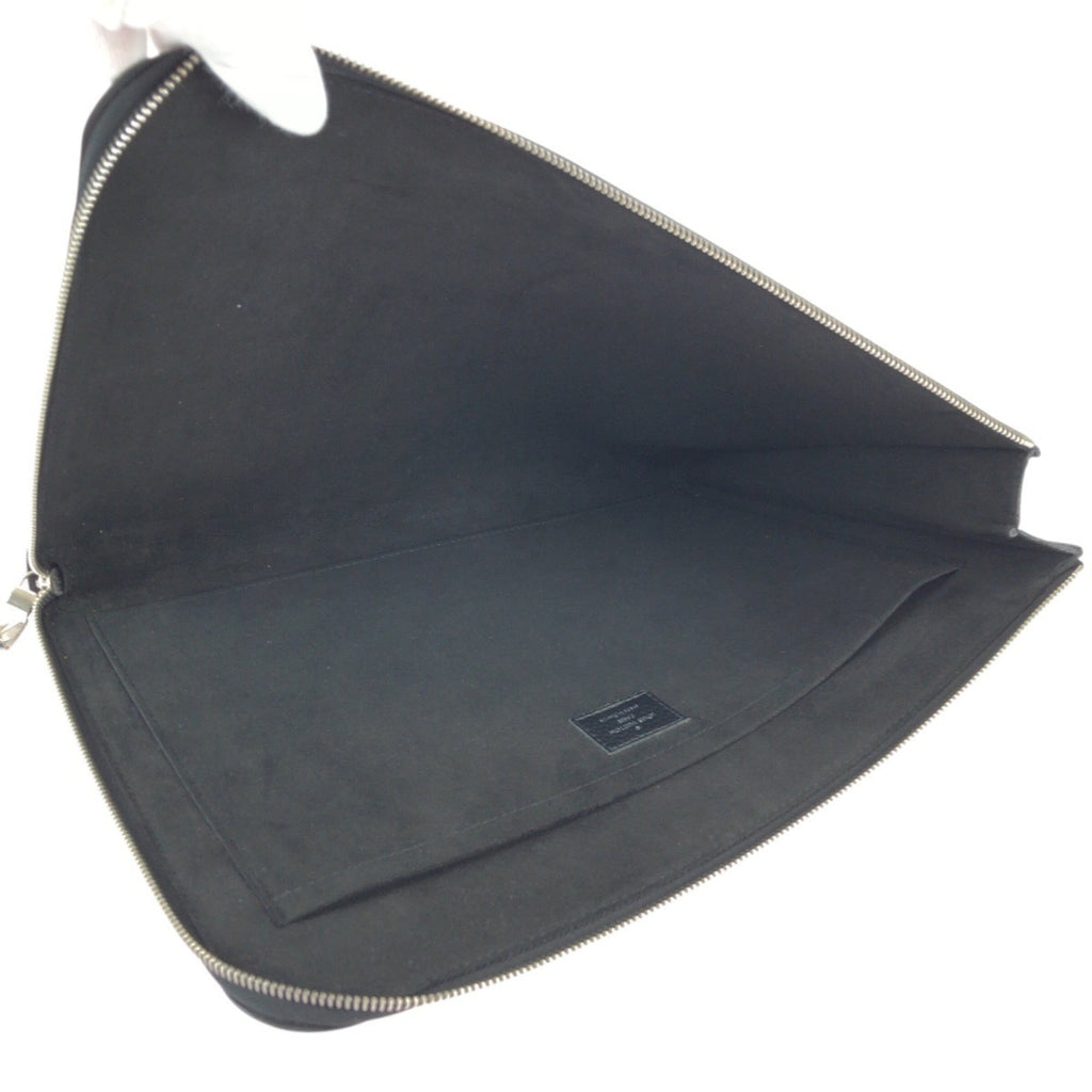 Louis Vuitton Black Noir Leather Clutch Bag Pochette