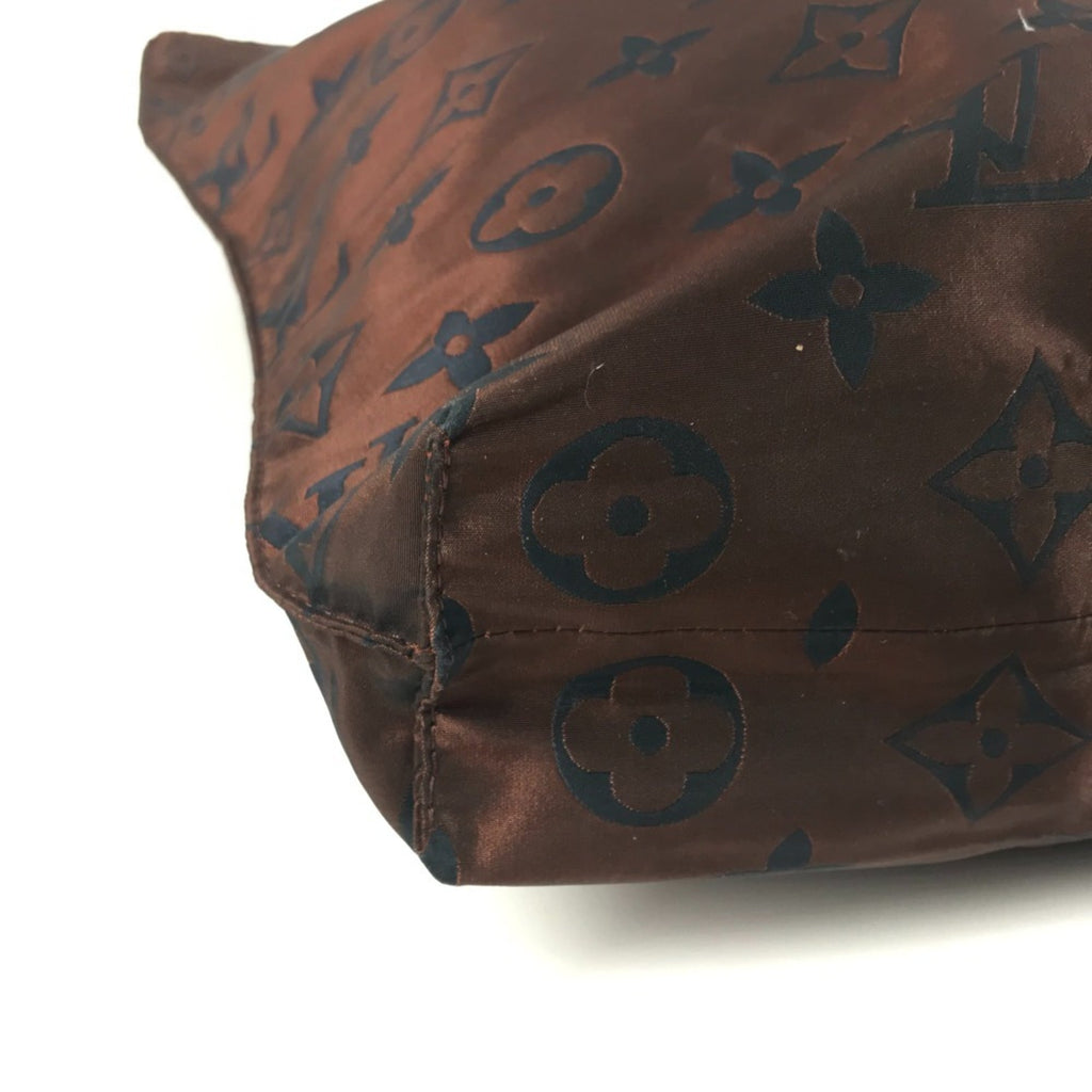 Louis Vuitton Brown Leather Nylon Shoulder Bag Tote Bag