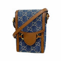 Gucci Blue Brown Denim Shoulder Bag (Pre-Owned)