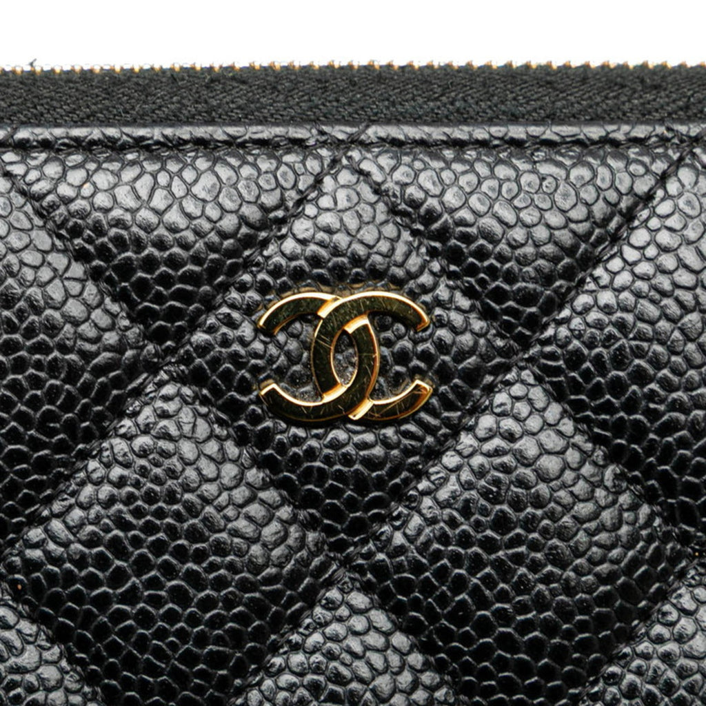 Chanel Black Grained Calfskin Long Wallet (Bi-Fold)