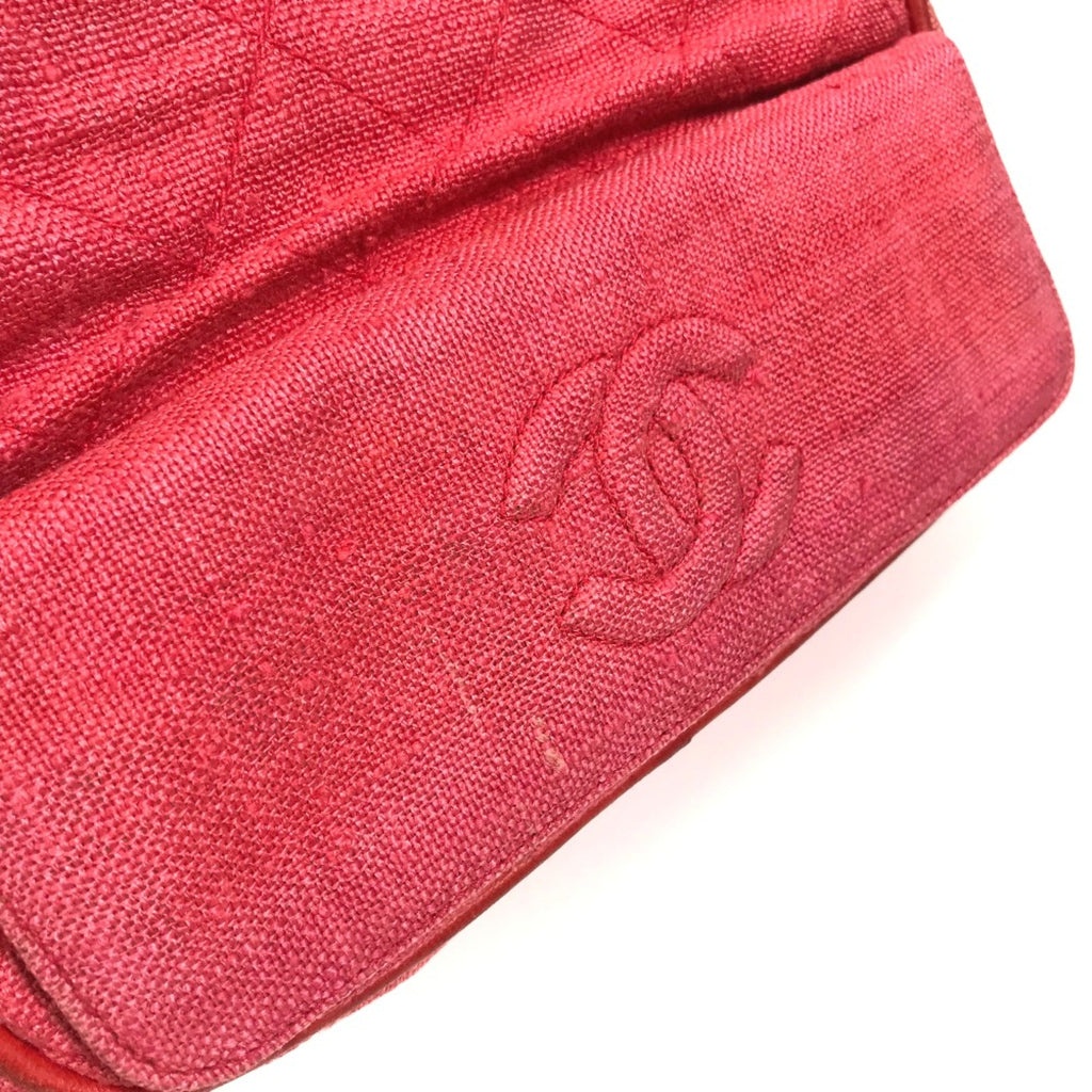 Chanel Red Cloth Shoulder Bag