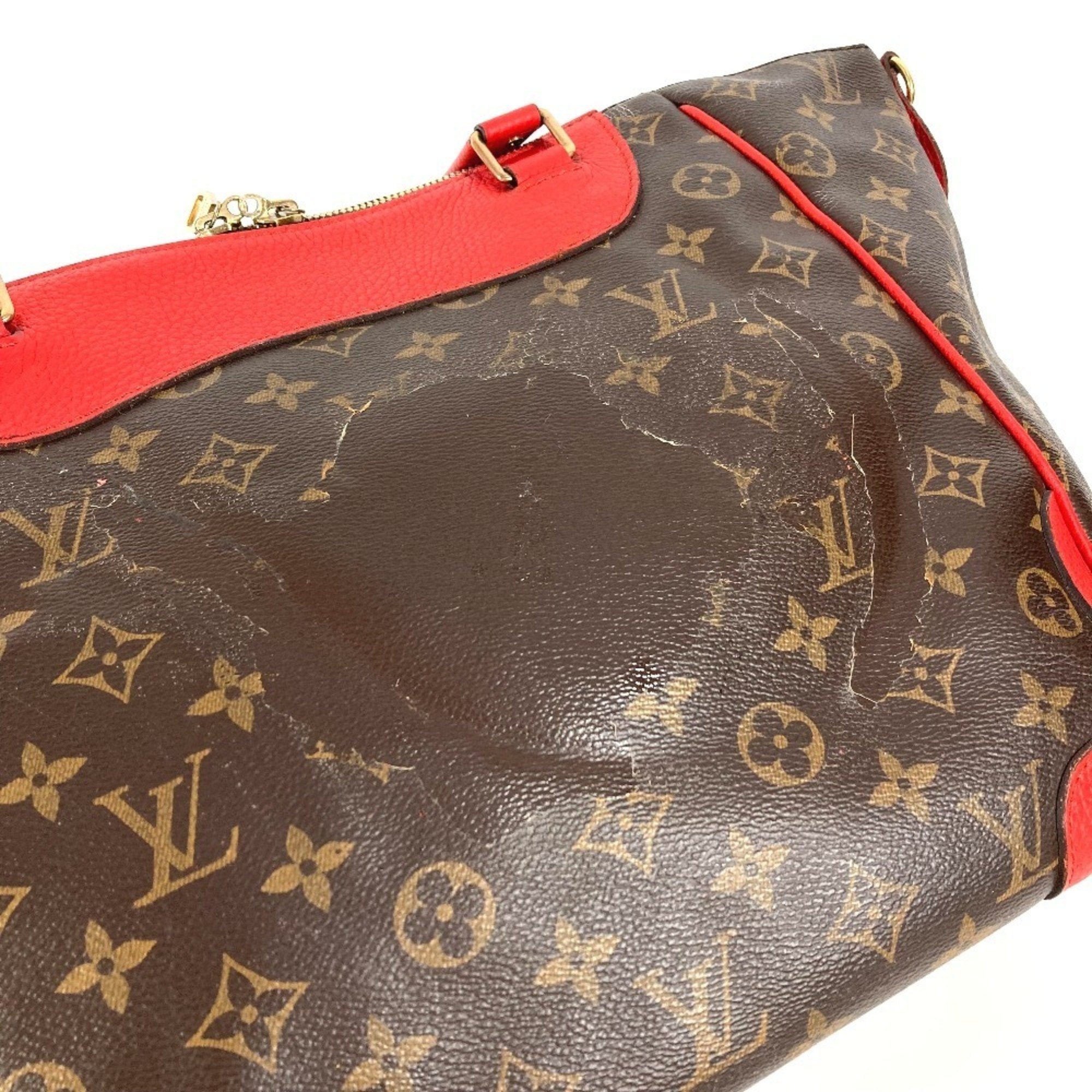 Louis Vuitton Brown Red Color Monogram Shoulder Bag