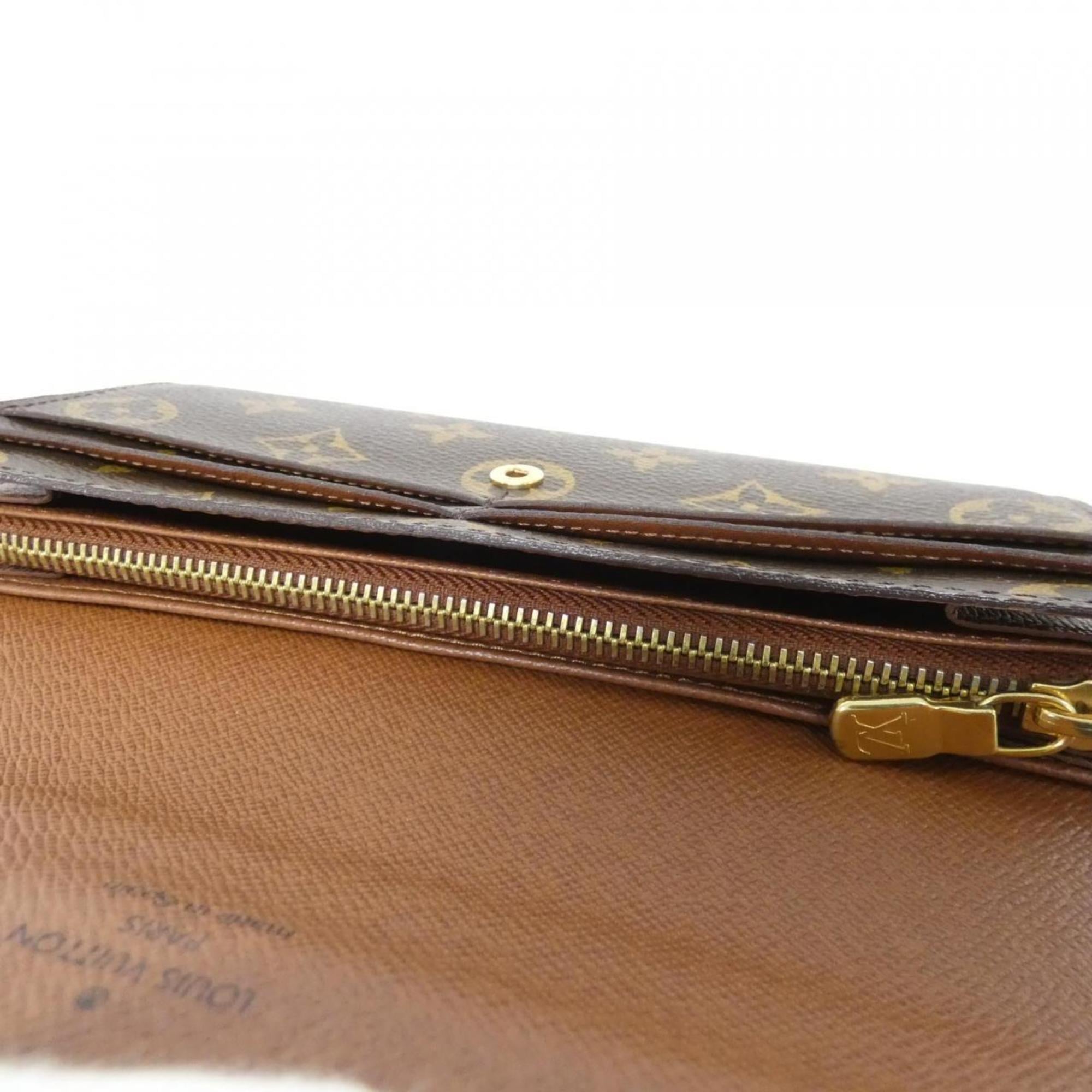 Louis Vuitton Marron Coated Canvas Long Wallet
