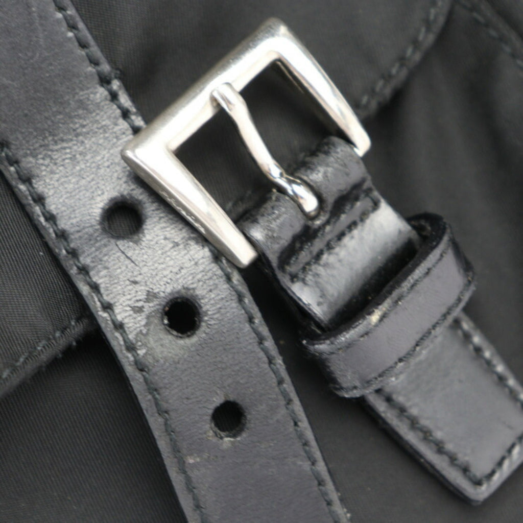 Prada Black Nylon Leather Messenger Bag Shoulder Bag