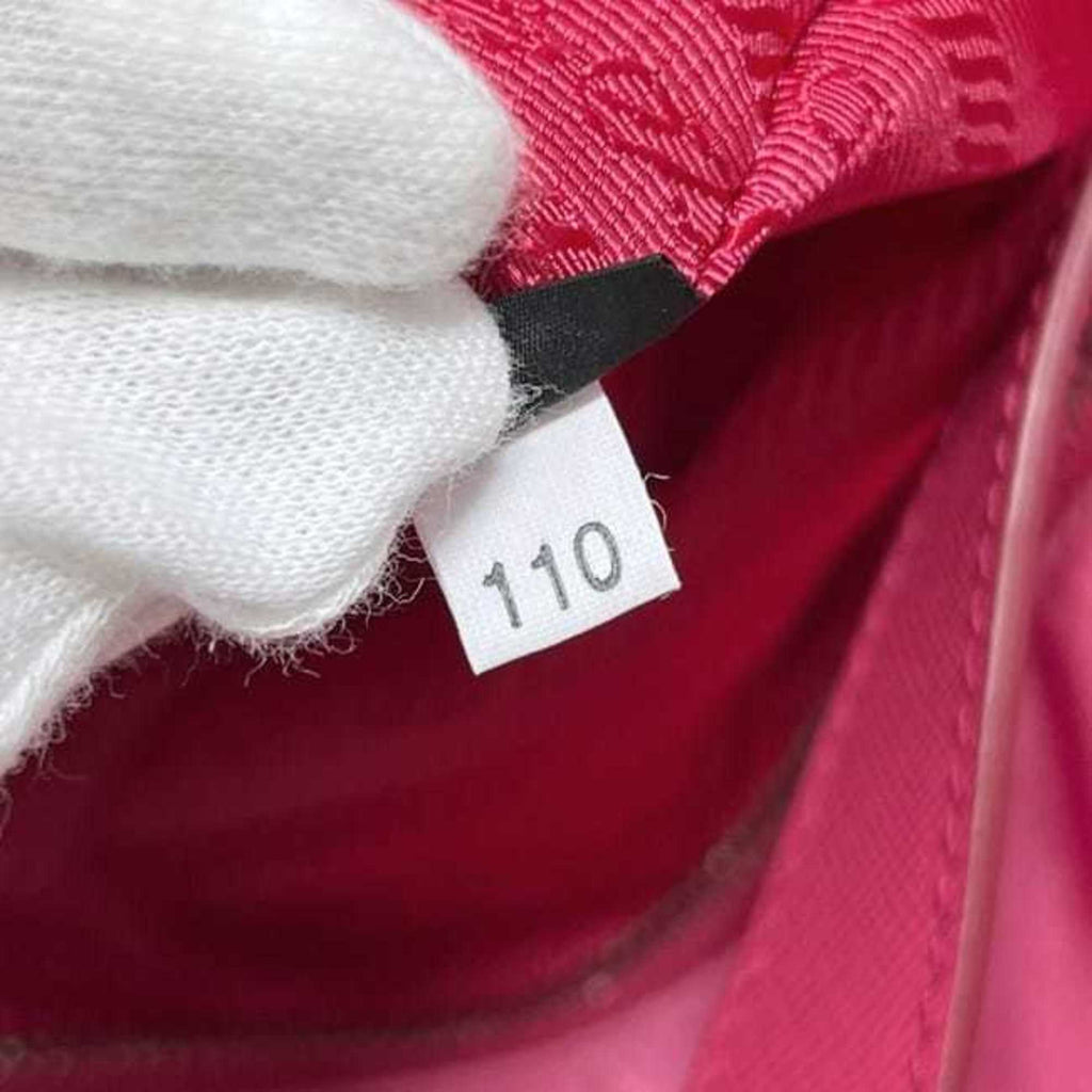 Prada Pink Nylon Saffiano Triangle Leather Tote Bag