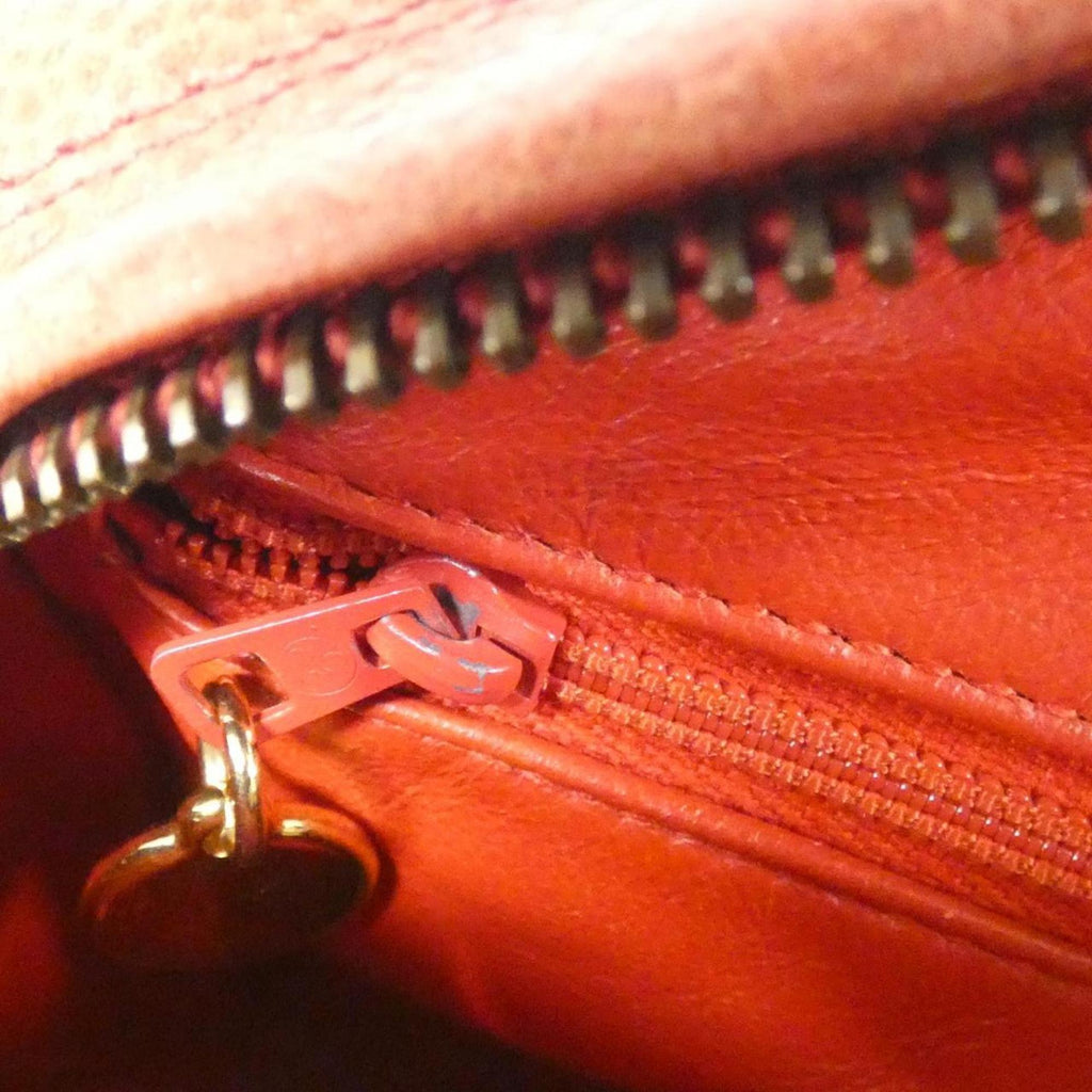 Chanel Red Color Grained Calfskin Shoulder Bag