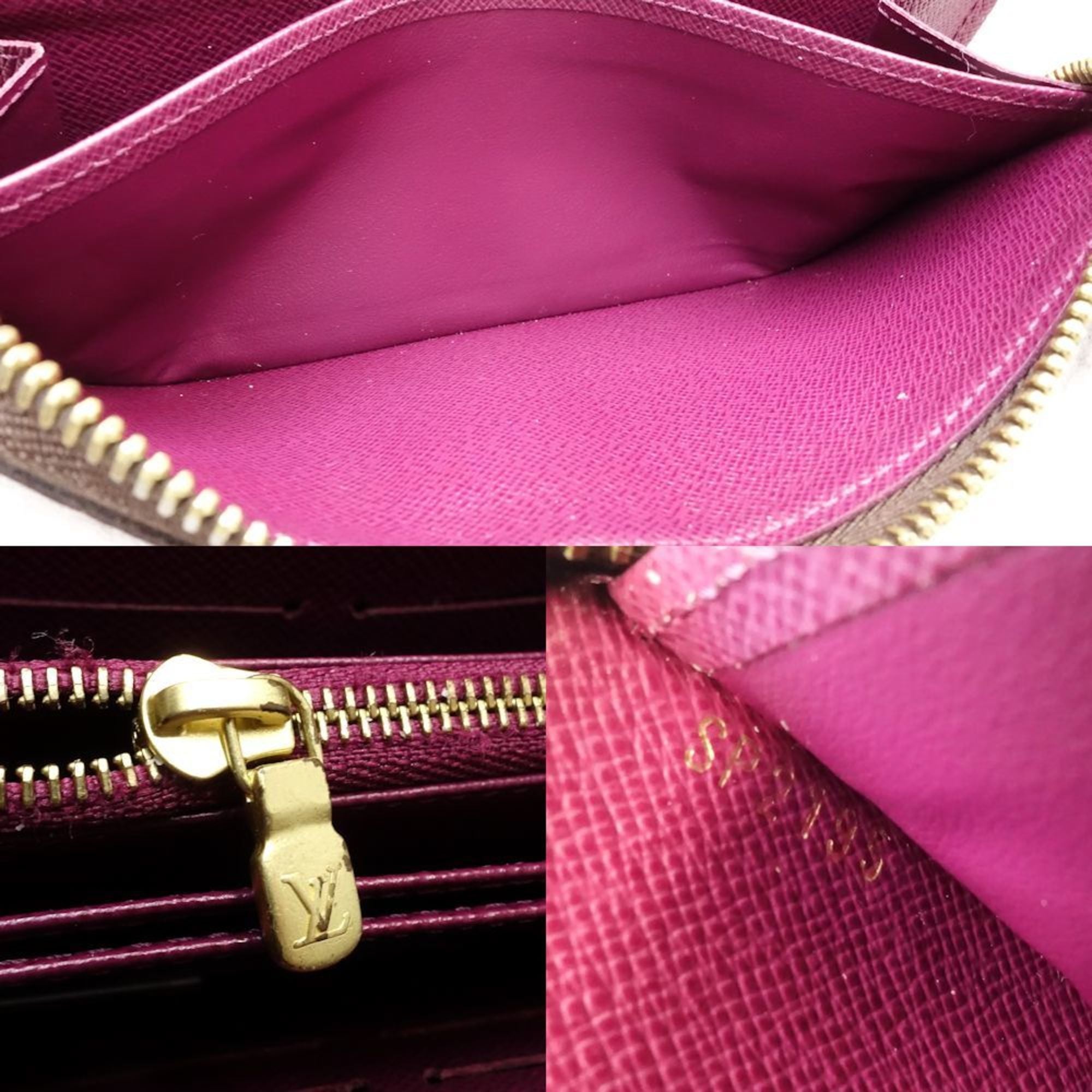 Louis Vuitton Brown Magenta Canvas Long Wallet