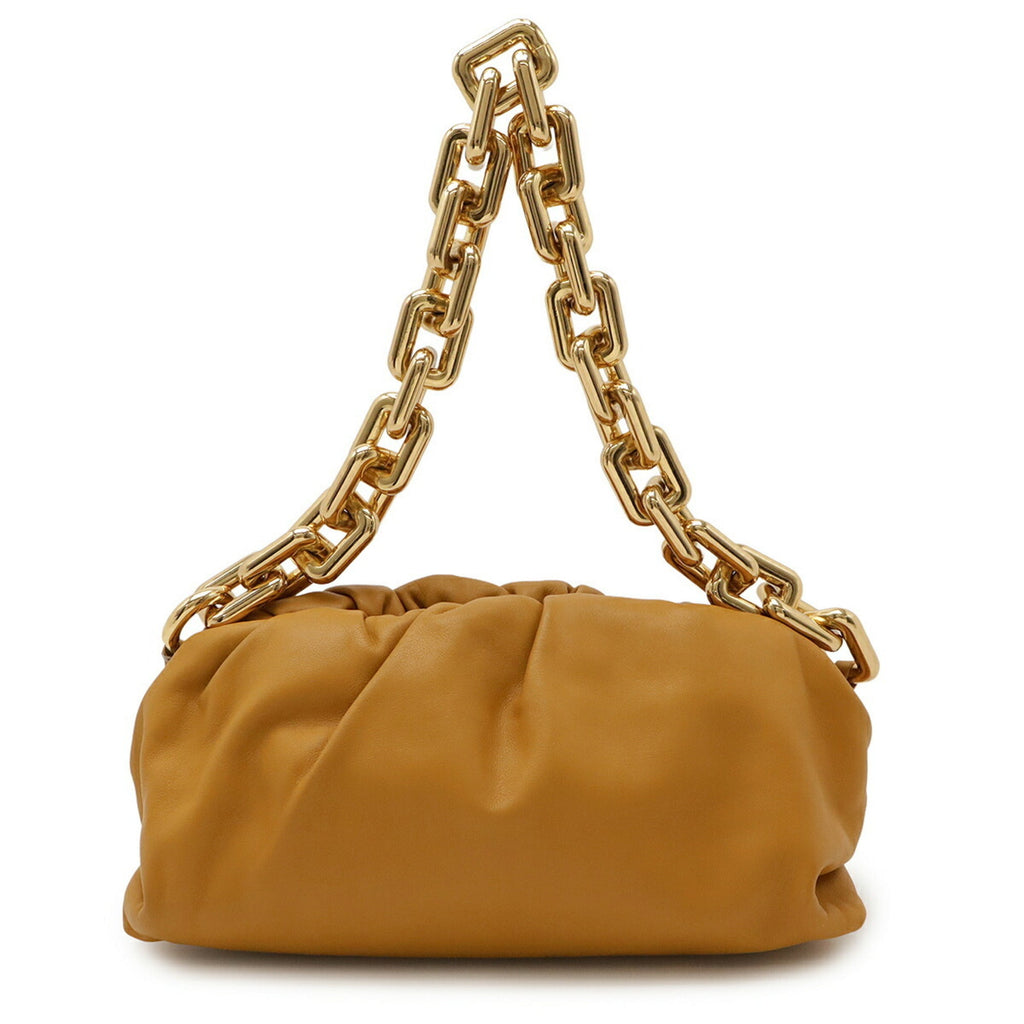 Bottega Veneta Mustard Yellow Leather Pouch Shoulder Bag