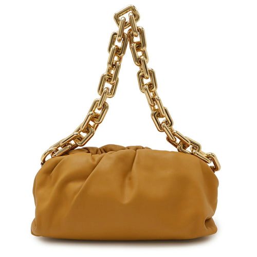 Bottega Veneta Mustard Yellow Leather Pouch Shoulder Bag