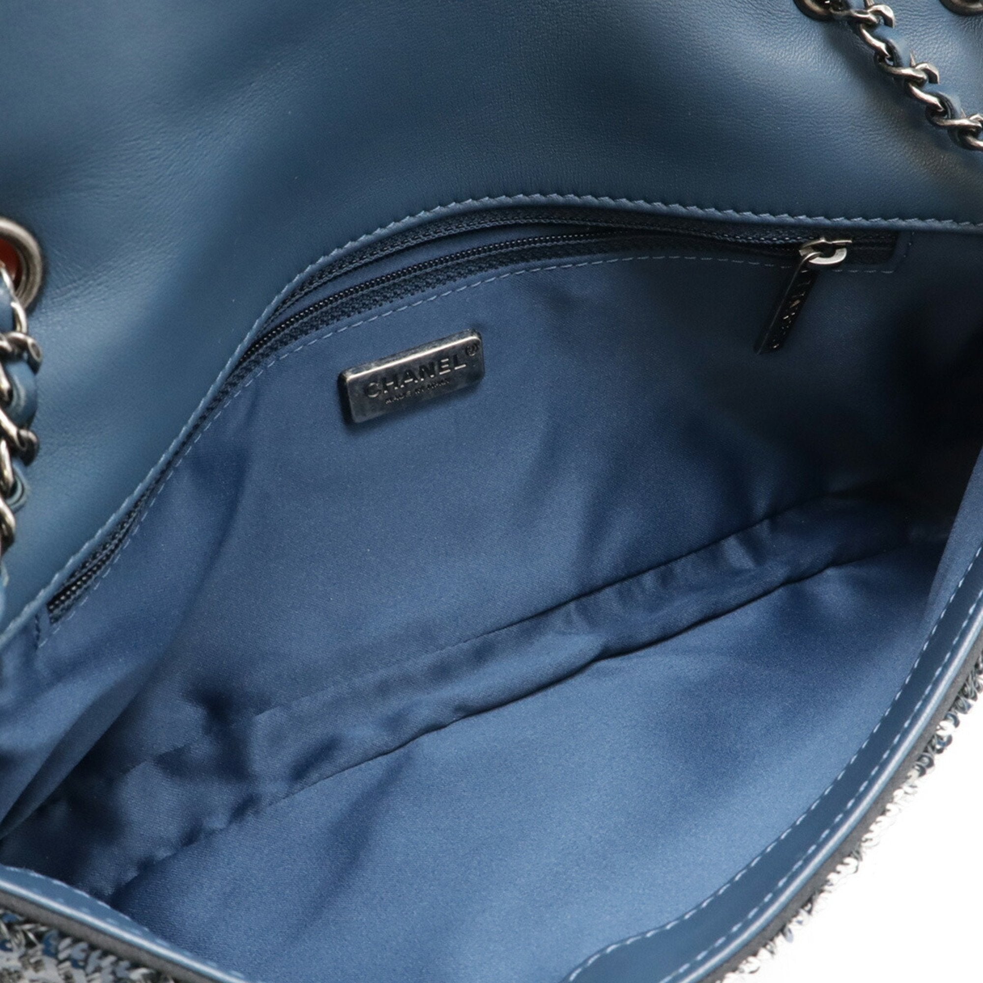 Chanel Blue Spangles Leather Shoulder Bag
