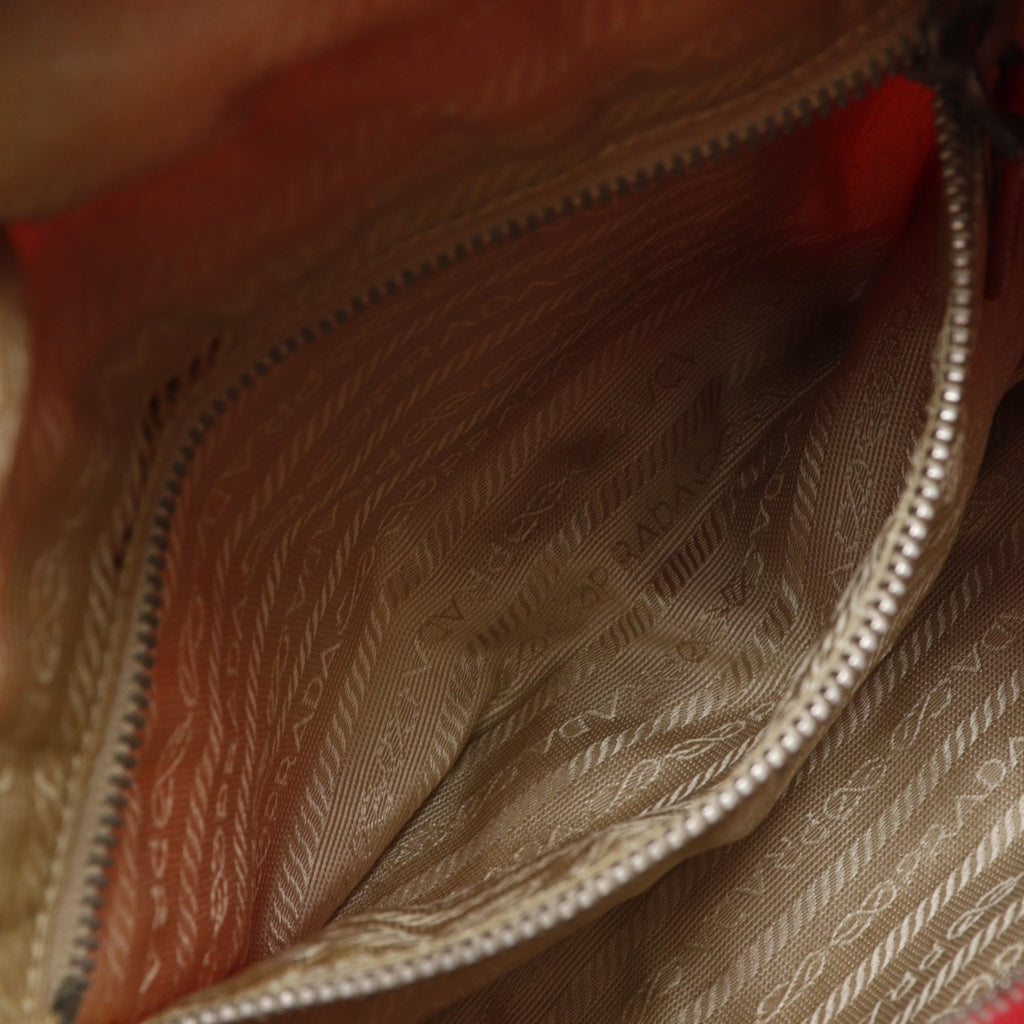 Prada Red Color Nylon Handbag