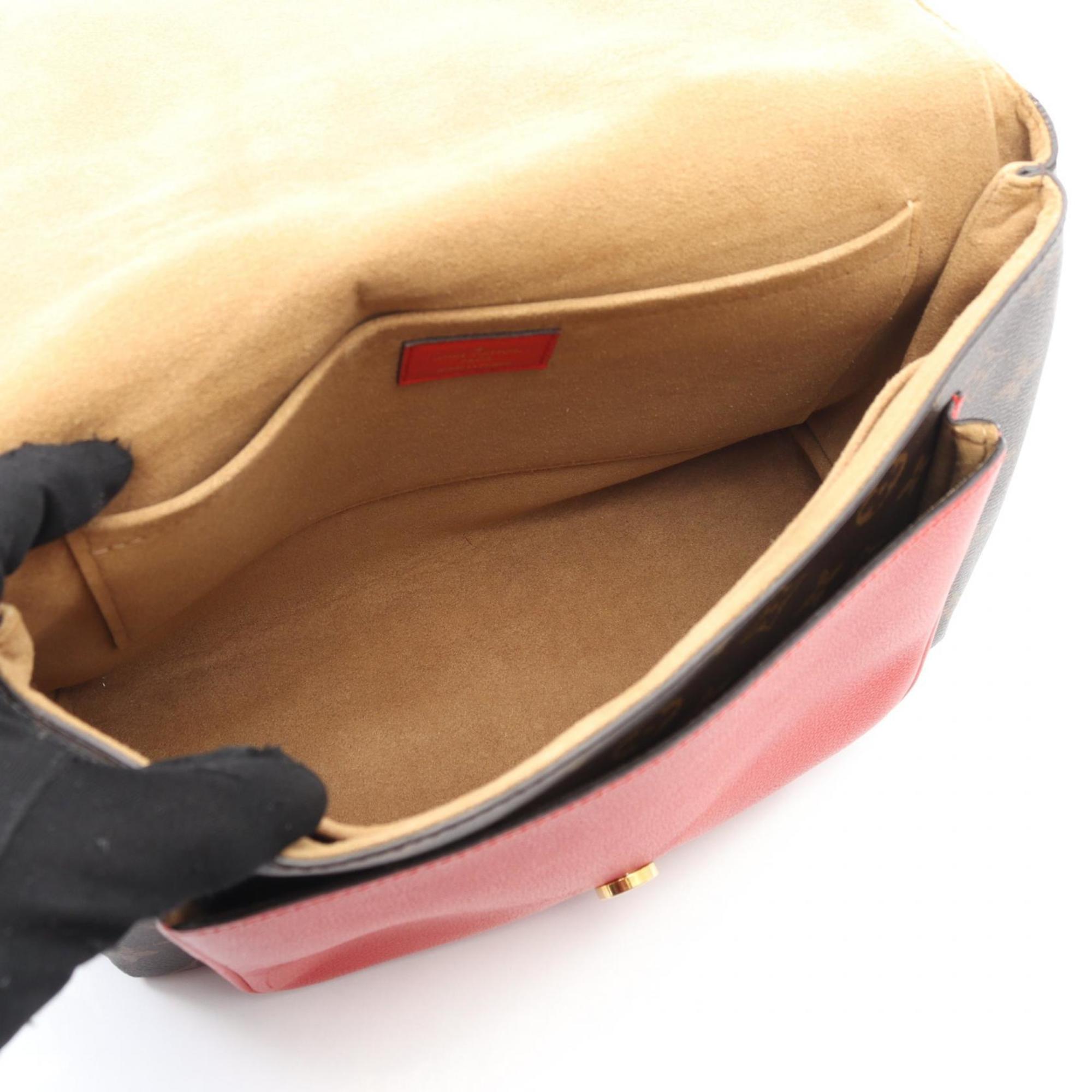 Louis Vuitton Brown Coquelicots Monogram Red Color Monogram Leather Handbag