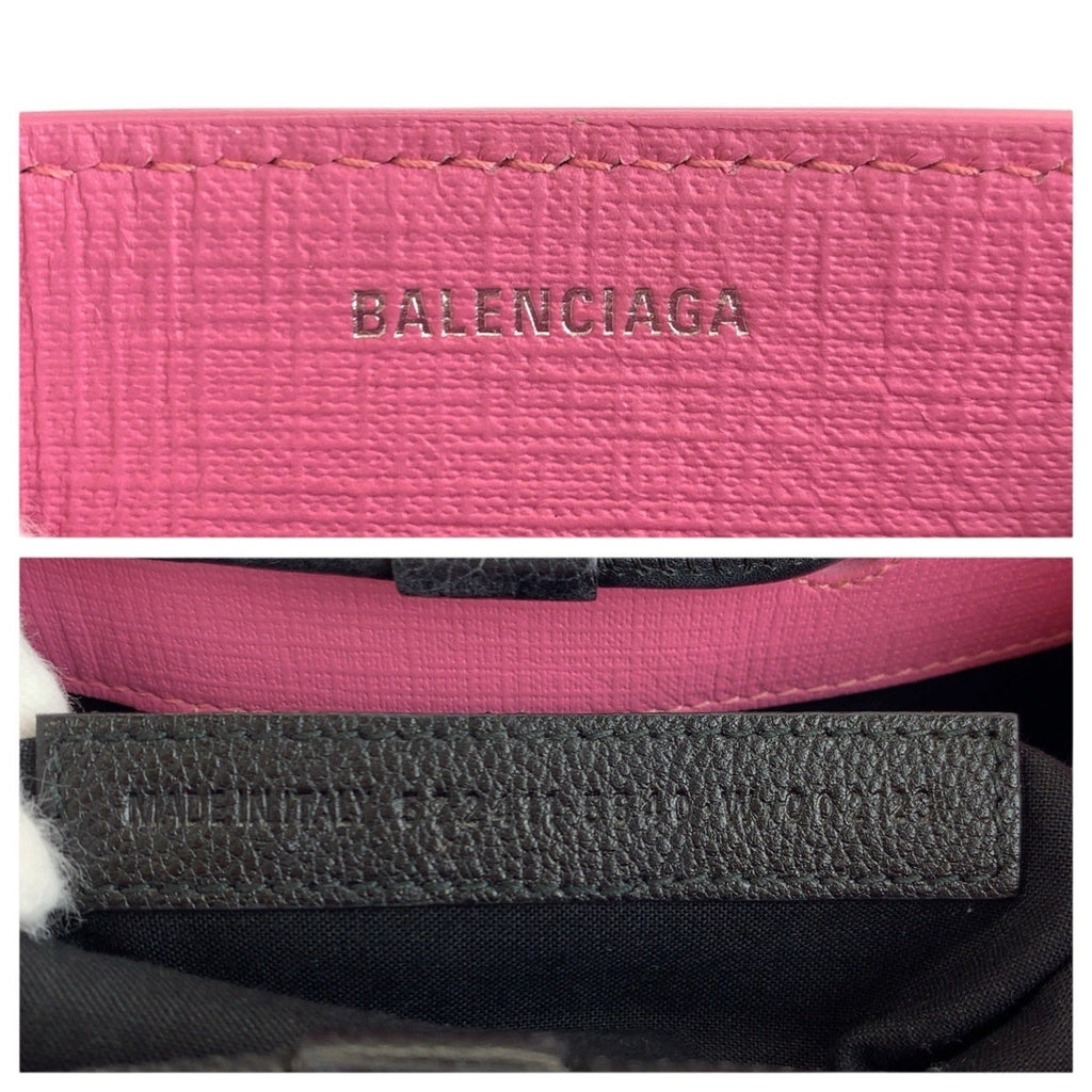 Balenciaga Black Pink Leather Shoulder Bag Tote
