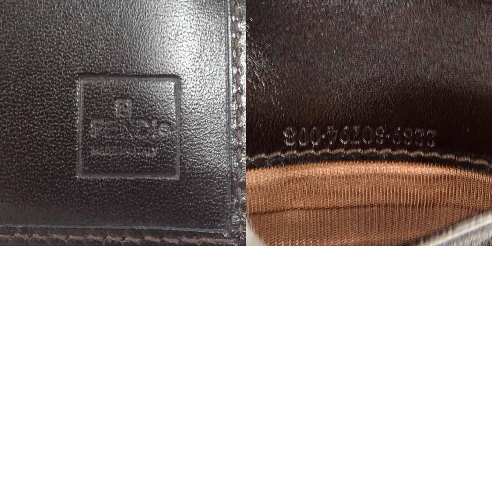 Fendi Zucca Brown Canvas Leather Wallet (Tri-Fold)