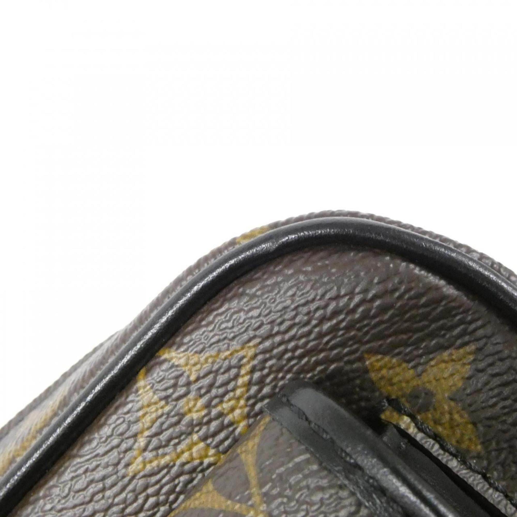 Louis Vuitton Black Brown Coated Canvas Shoulder Bag