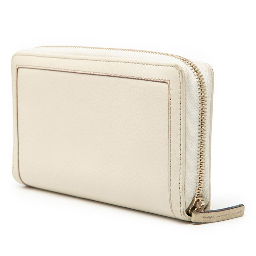 Gucci Beige Leather Long Wallet (Bi-Fold) (Pre-Owned)