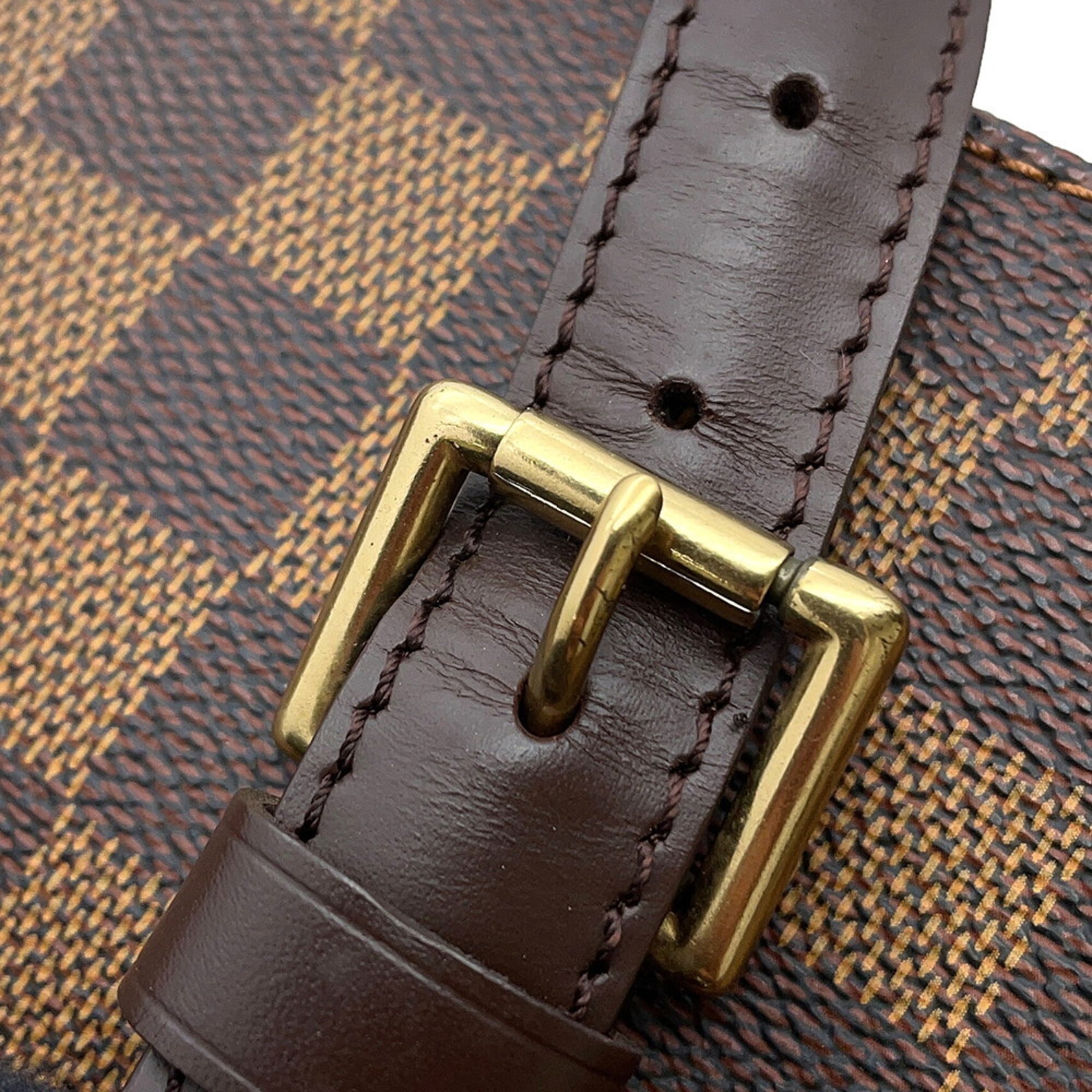 Louis Vuitton Damier Damier Canvas Ebene Red Color Shoulder Bag Tote Bag