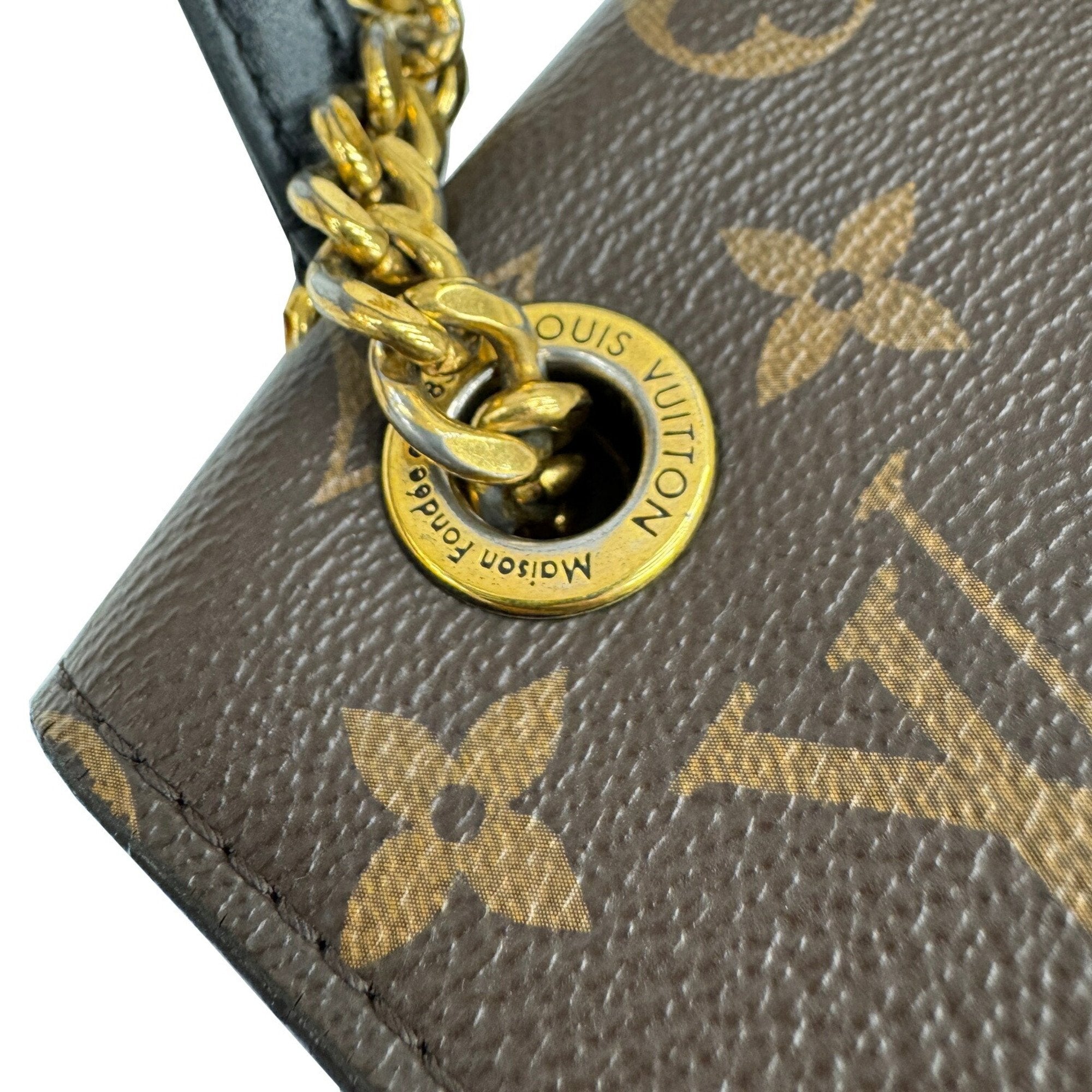 Louis Vuitton Monogram Black Brown Monogram Leather Shoulder Bag