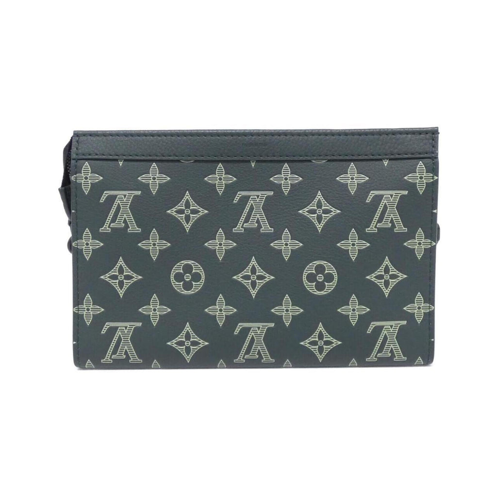 Louis Vuitton Green Leather Pouch Shoulder Bag