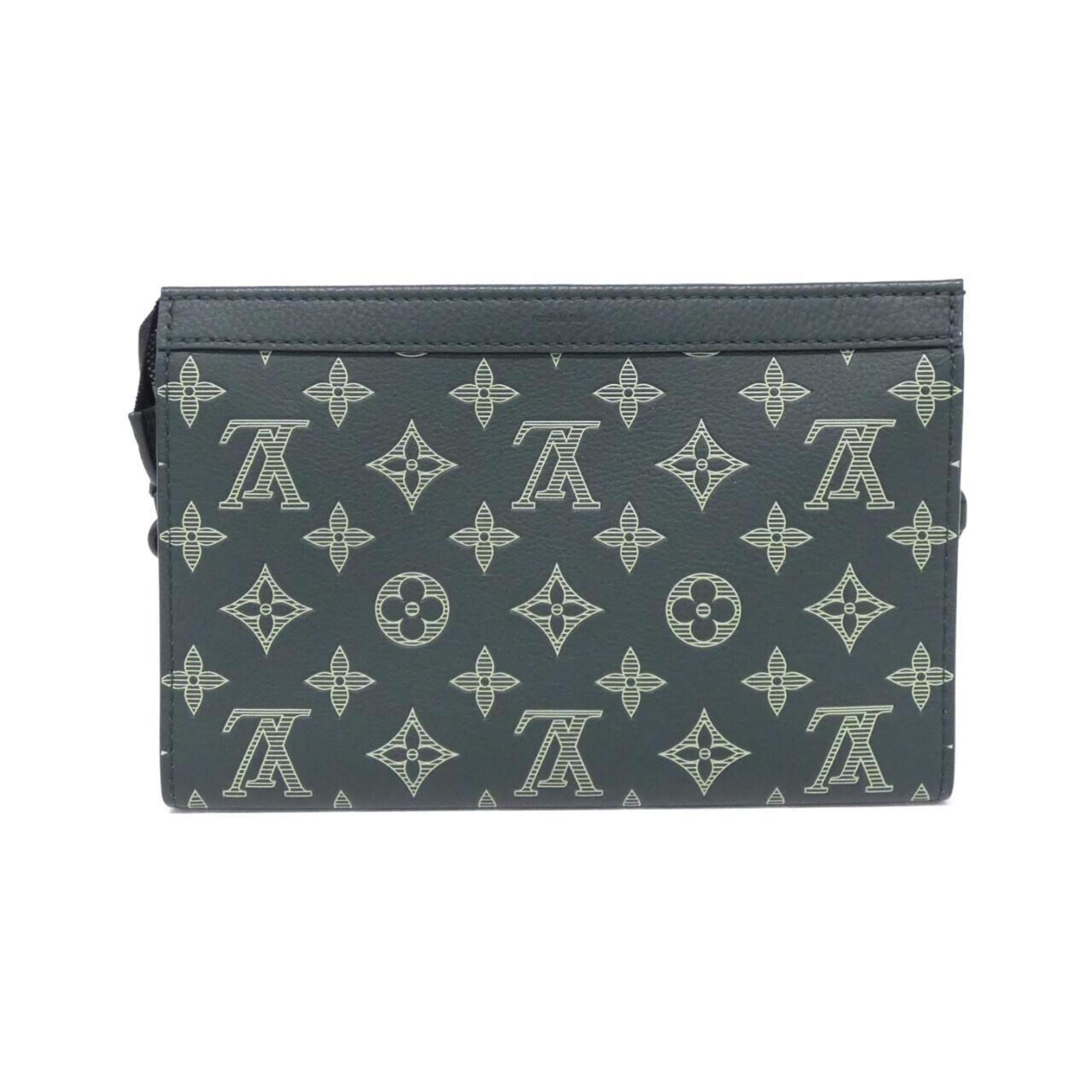 Louis Vuitton Green Leather Pouch Shoulder Bag