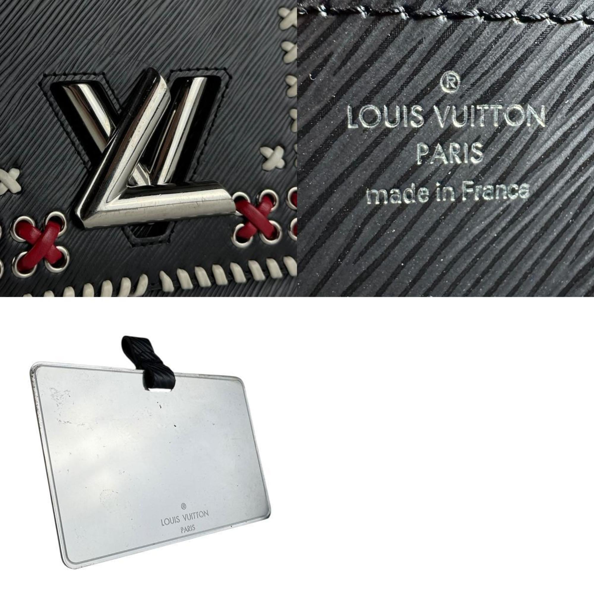 Louis Vuitton Black Off-White Red Color Epi Leather Shoulder Bag