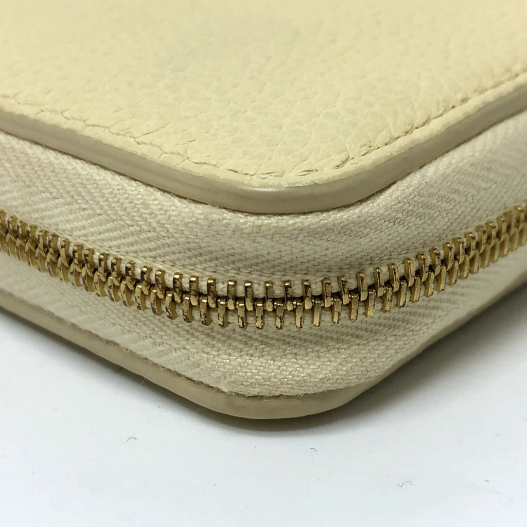 Celine Beige Leather Long Wallet (Bi-Fold)