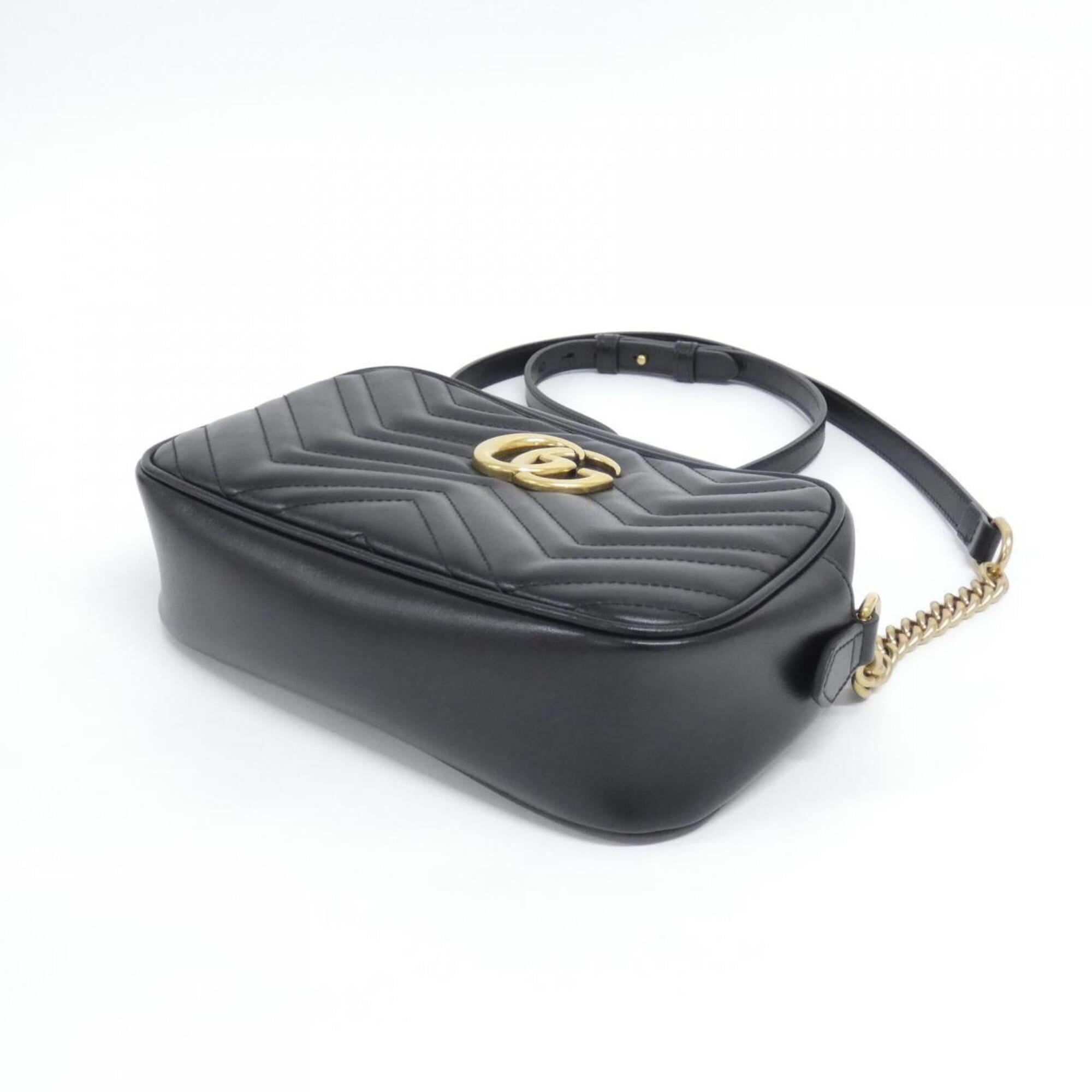 Gucci Gg Marmont Black Quilting Leather Shoulder Bag (Pre-Owned)