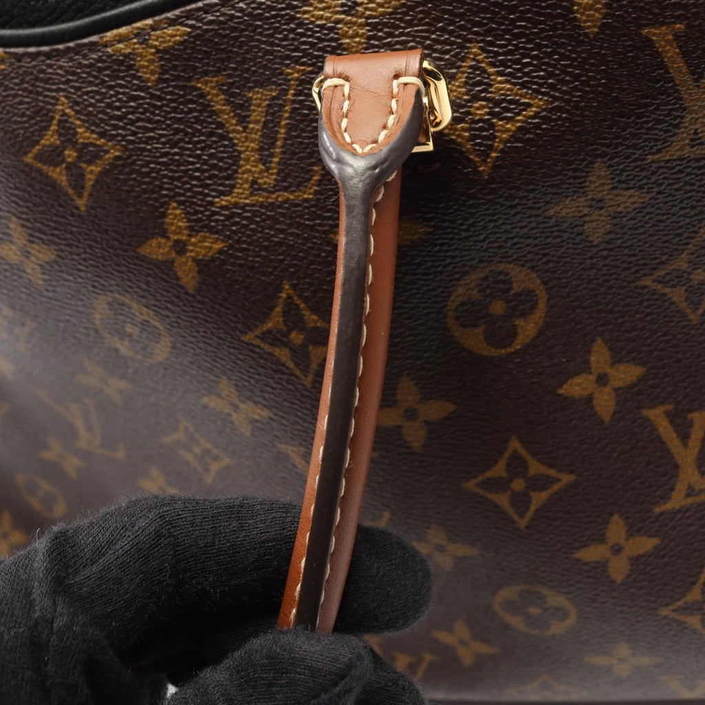 Louis Vuitton Black Brown Noir Coated Canvas Leather Handbag