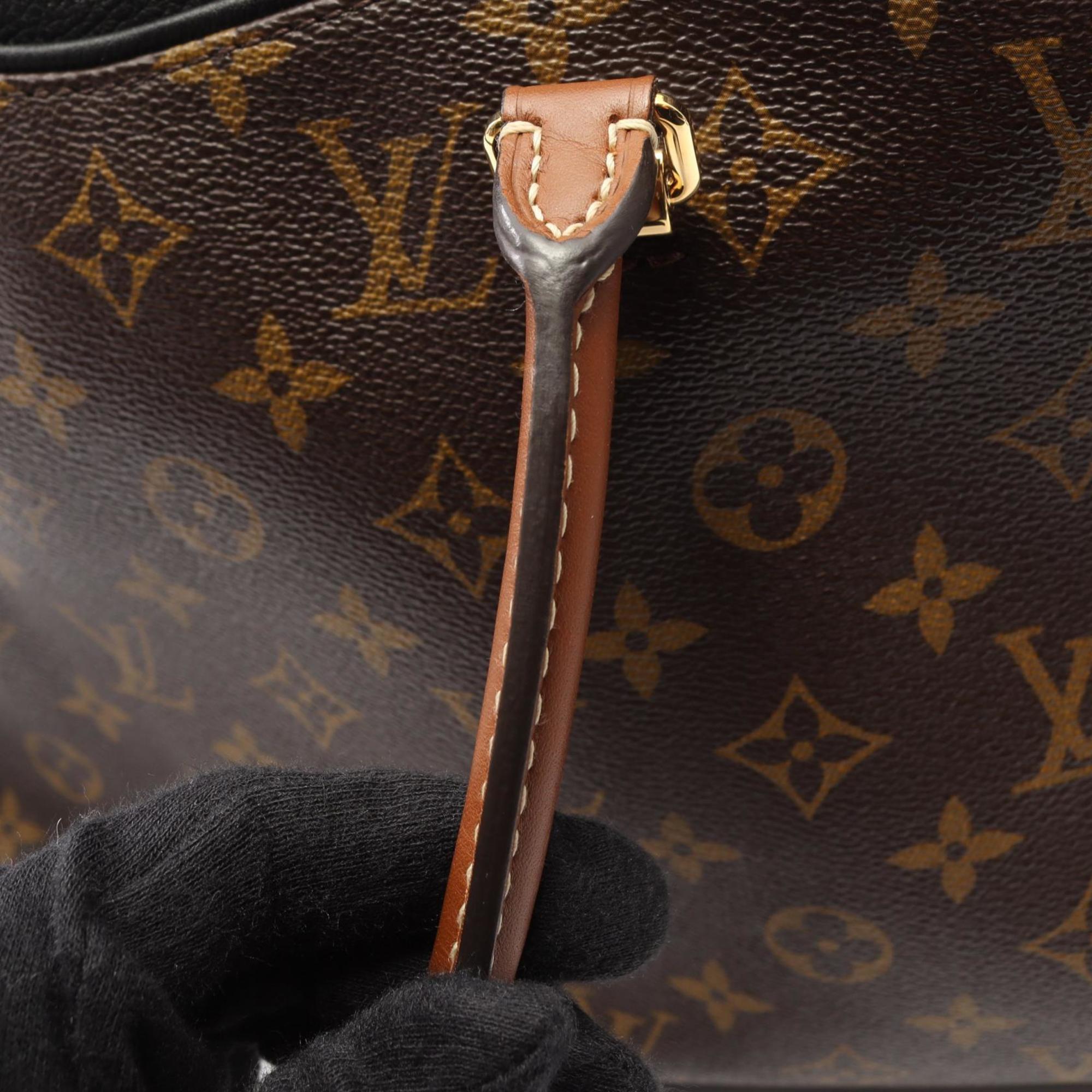 Louis Vuitton Black Brown Noir Coated Canvas Leather Handbag
