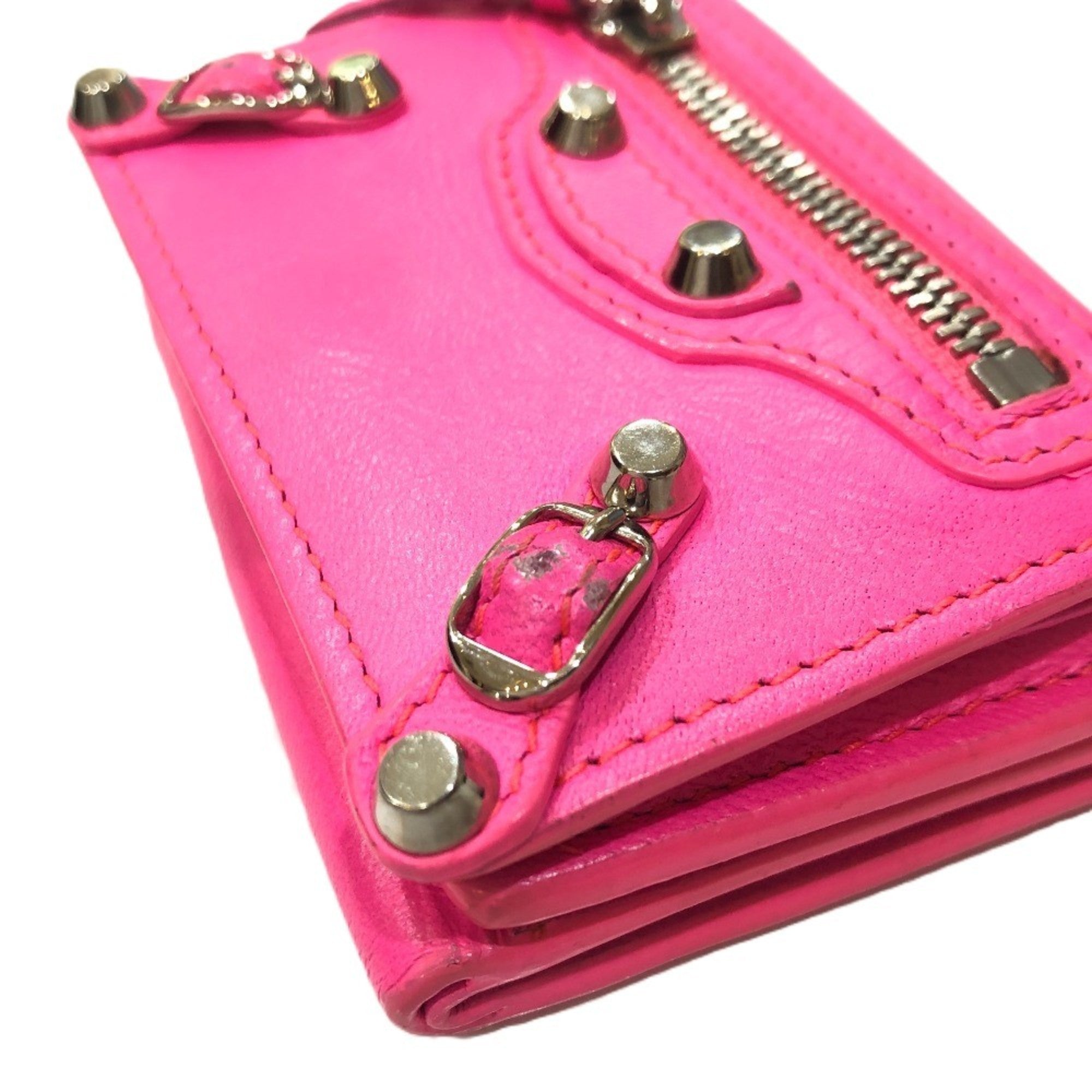 Balenciaga Pink Leather Wallet (Tri-Fold)