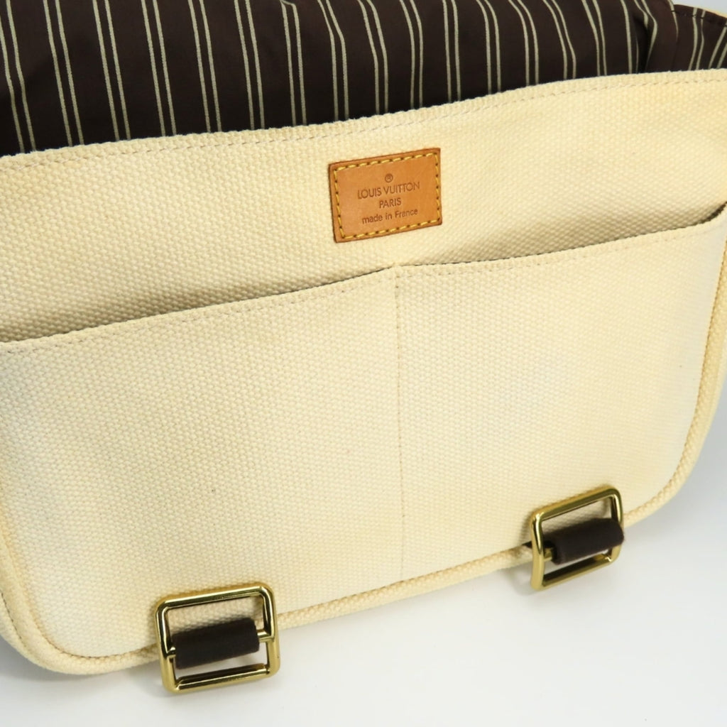 Louis Vuitton Brown Ecru Ivory Canvas Shoulder Bag