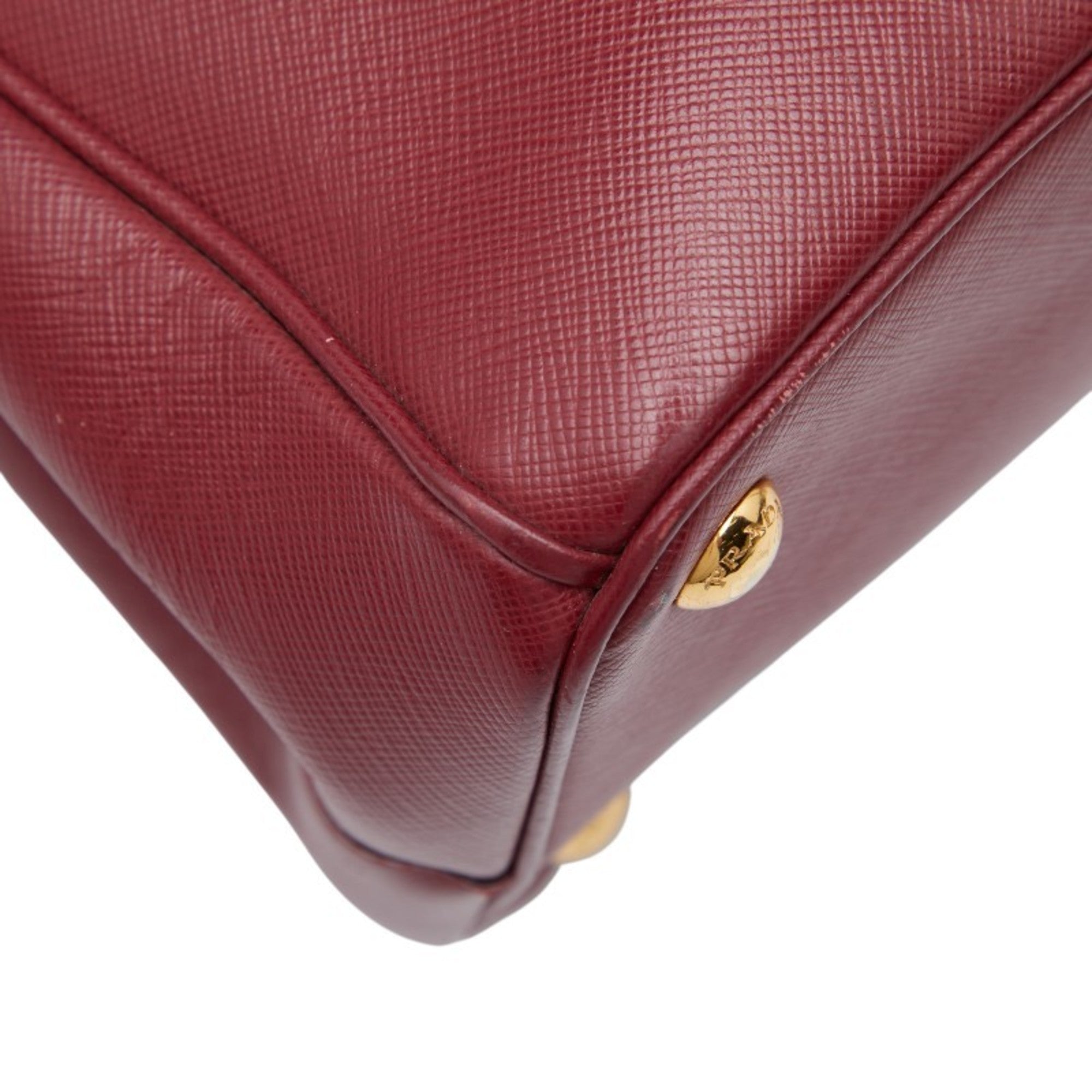 Prada Bordeaux Red Color Wine Leather Handbag Shoulder Bag