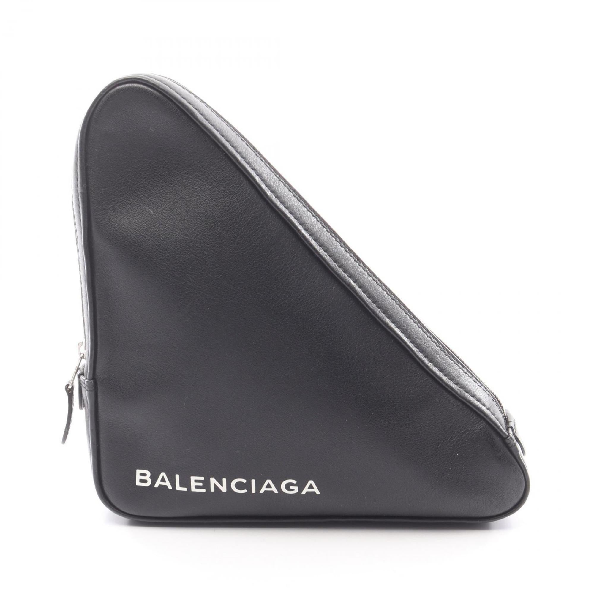 Balenciaga Black Leather Clutch