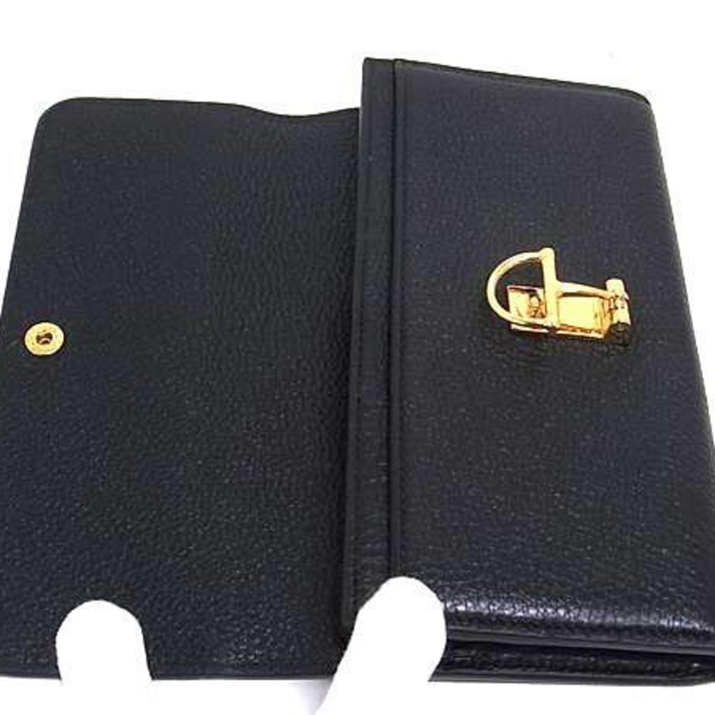 Gucci Black Leather Long Wallet (Bi-Fold) (Pre-Owned)