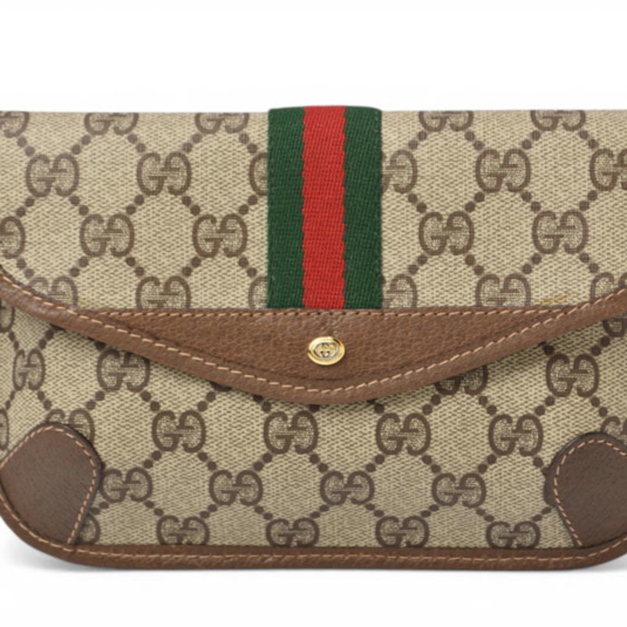 Gucci Gg Plus Beige Brown Gg Plus Pouch (Pre-Owned)