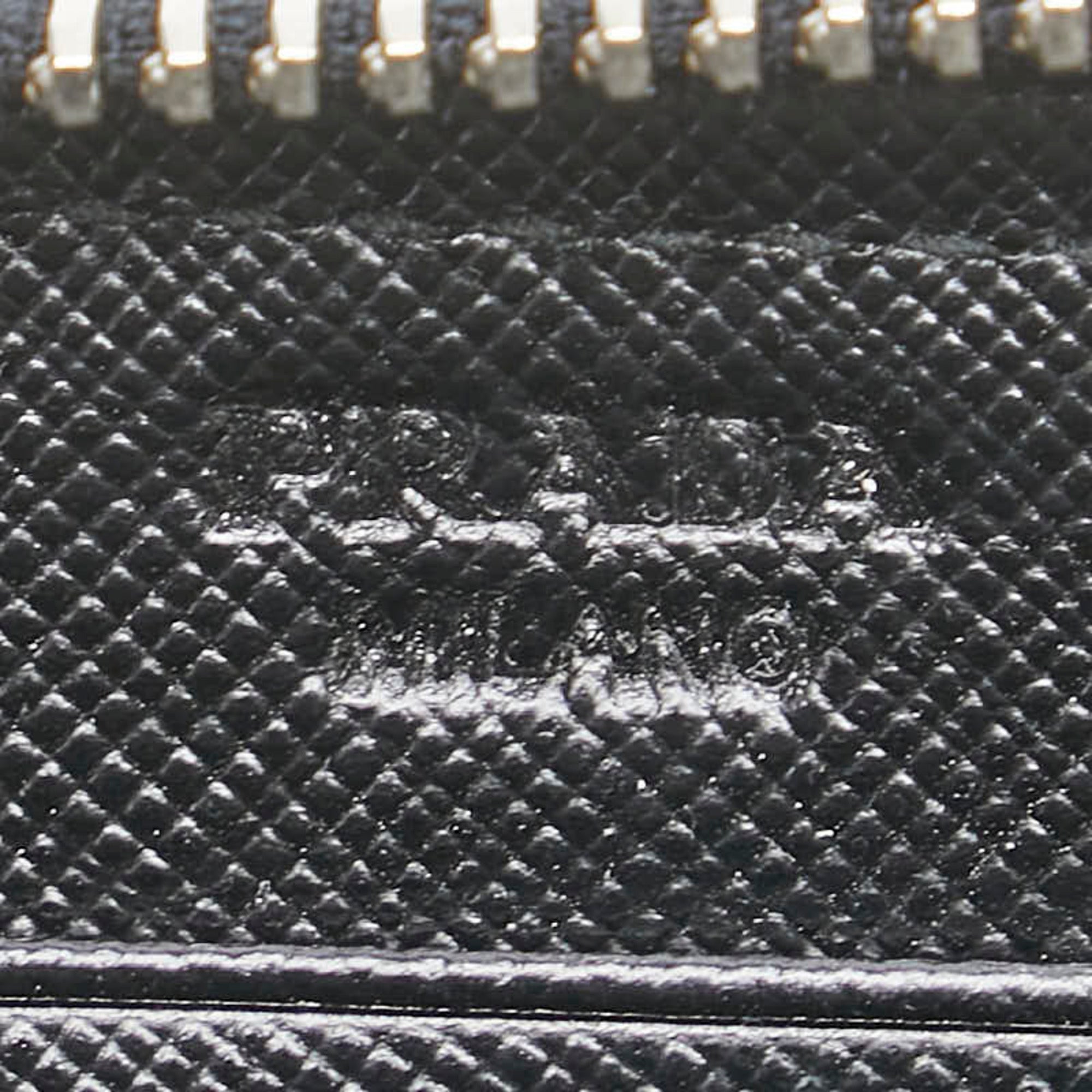 Prada Saffiano Black Gray Leather Long Wallet (Bi-Fold)