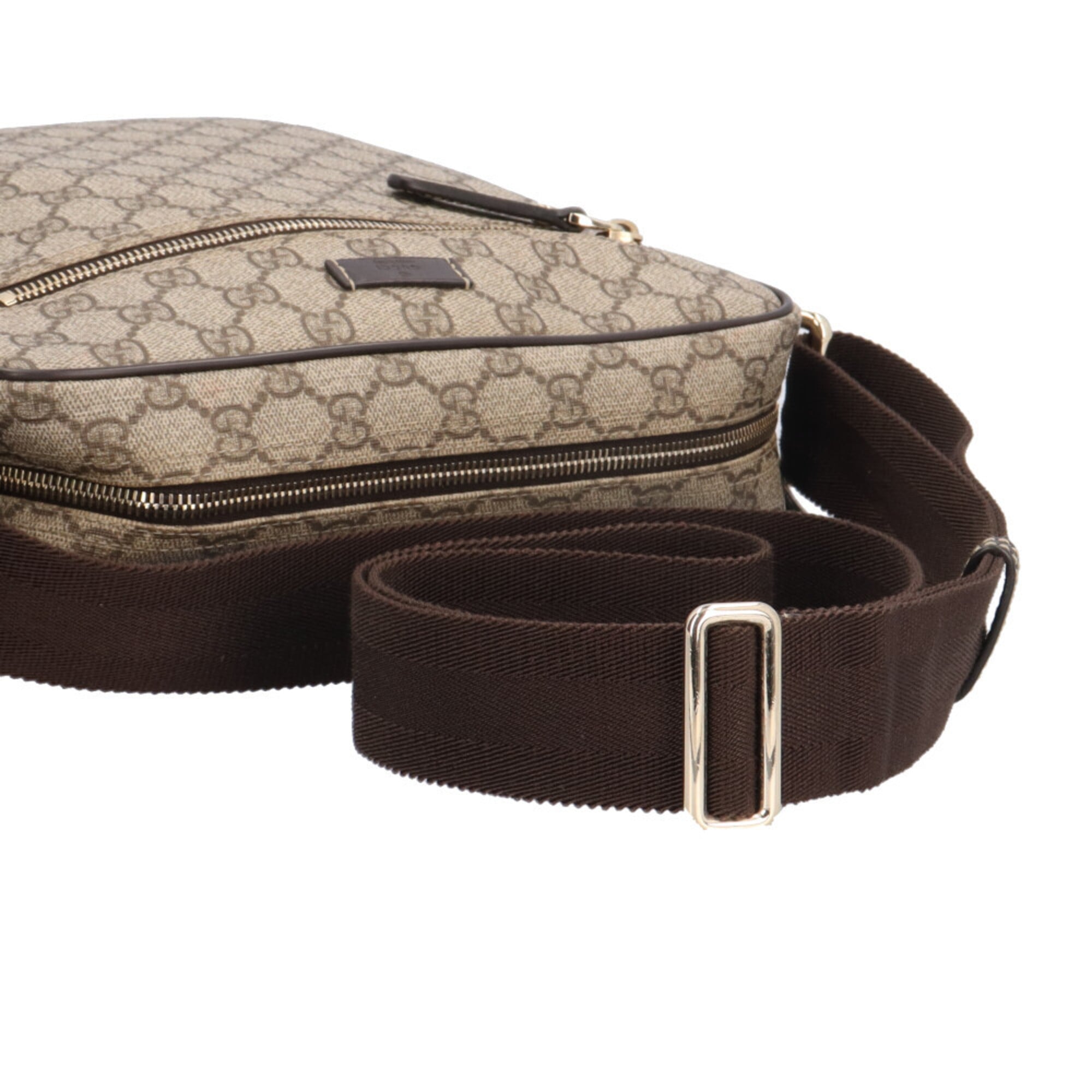 Gucci Beige Brown Gg Supreme Canvas Messenger Bag Shoulder Bag (Pre-Owned)