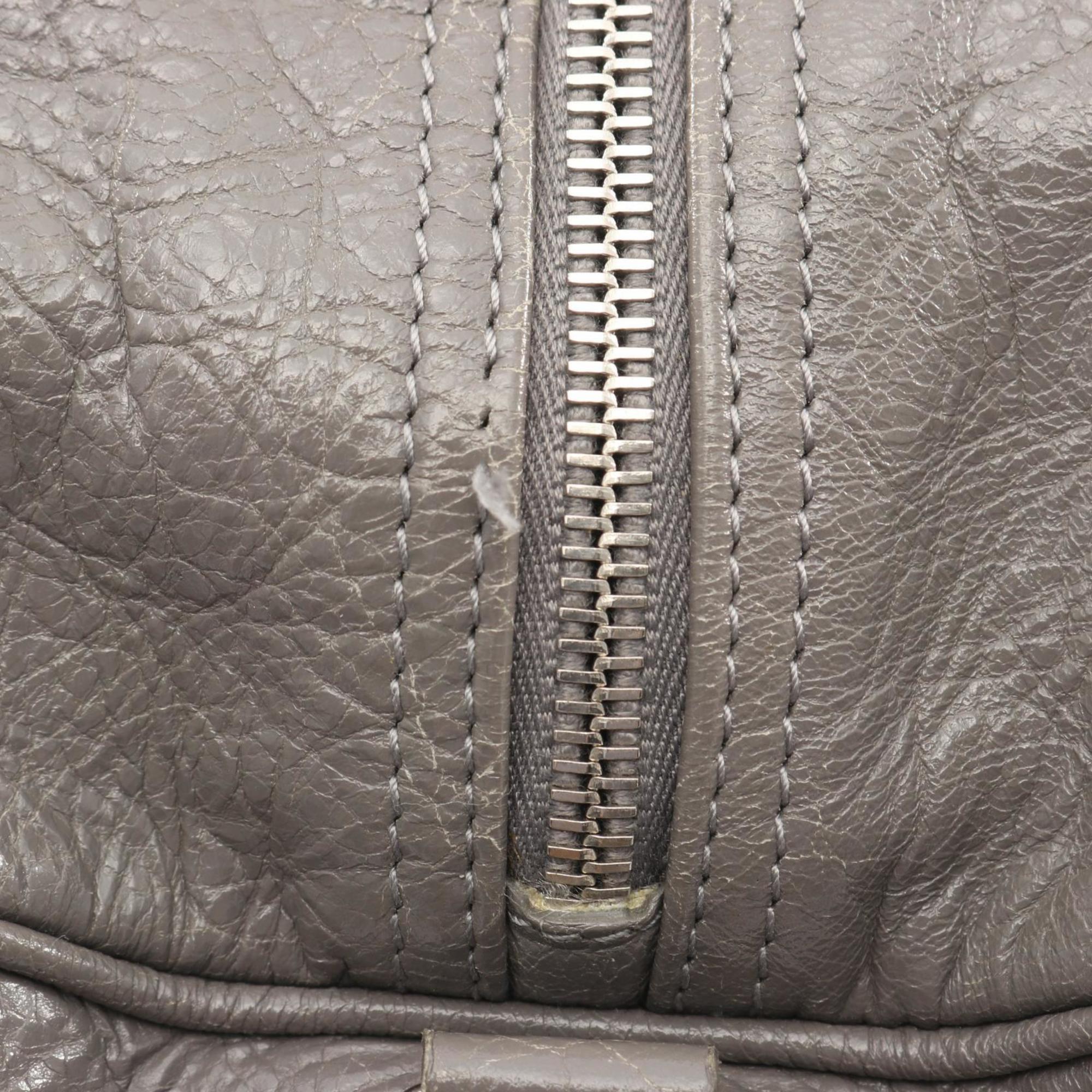 Balenciaga Gray Leather Boston Bag Hand