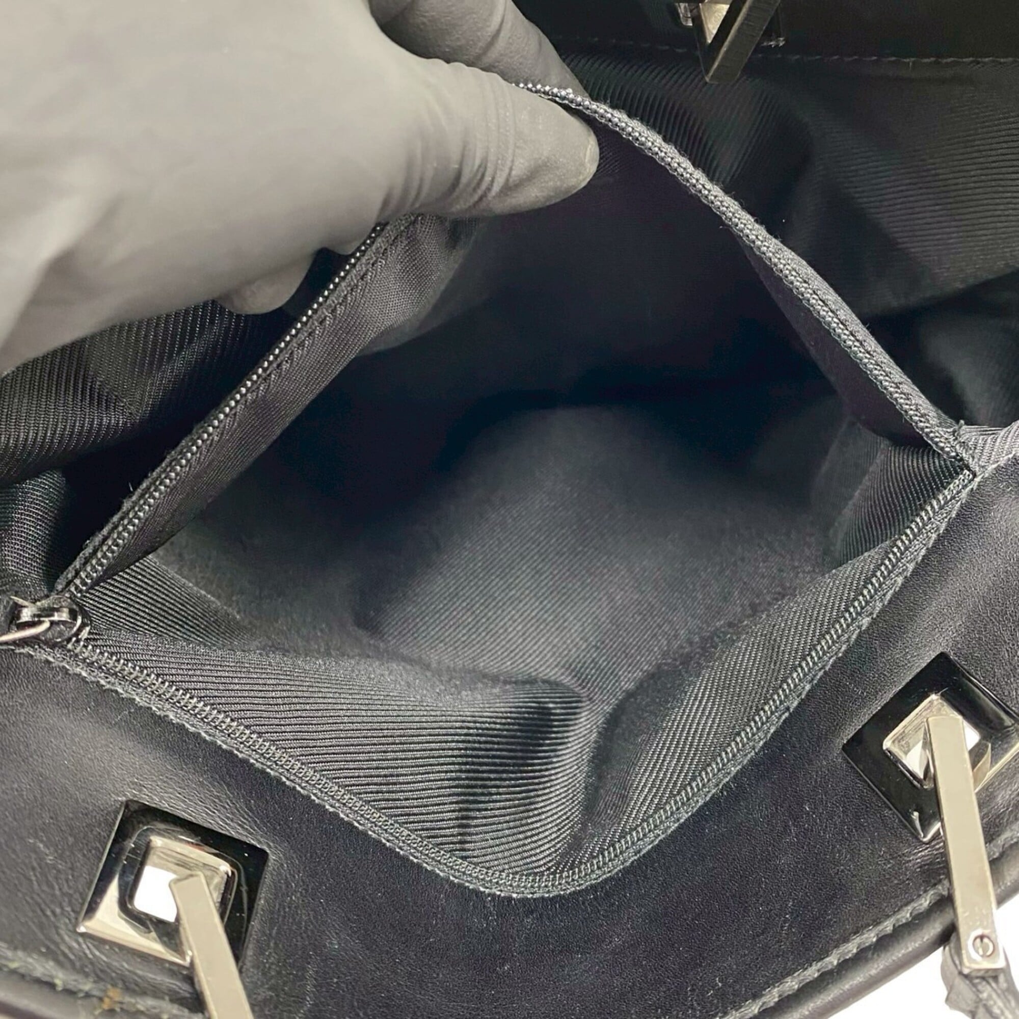 Gucci Black Gg Canvas Leather Handbag Tote Bag (Pre-Owned)