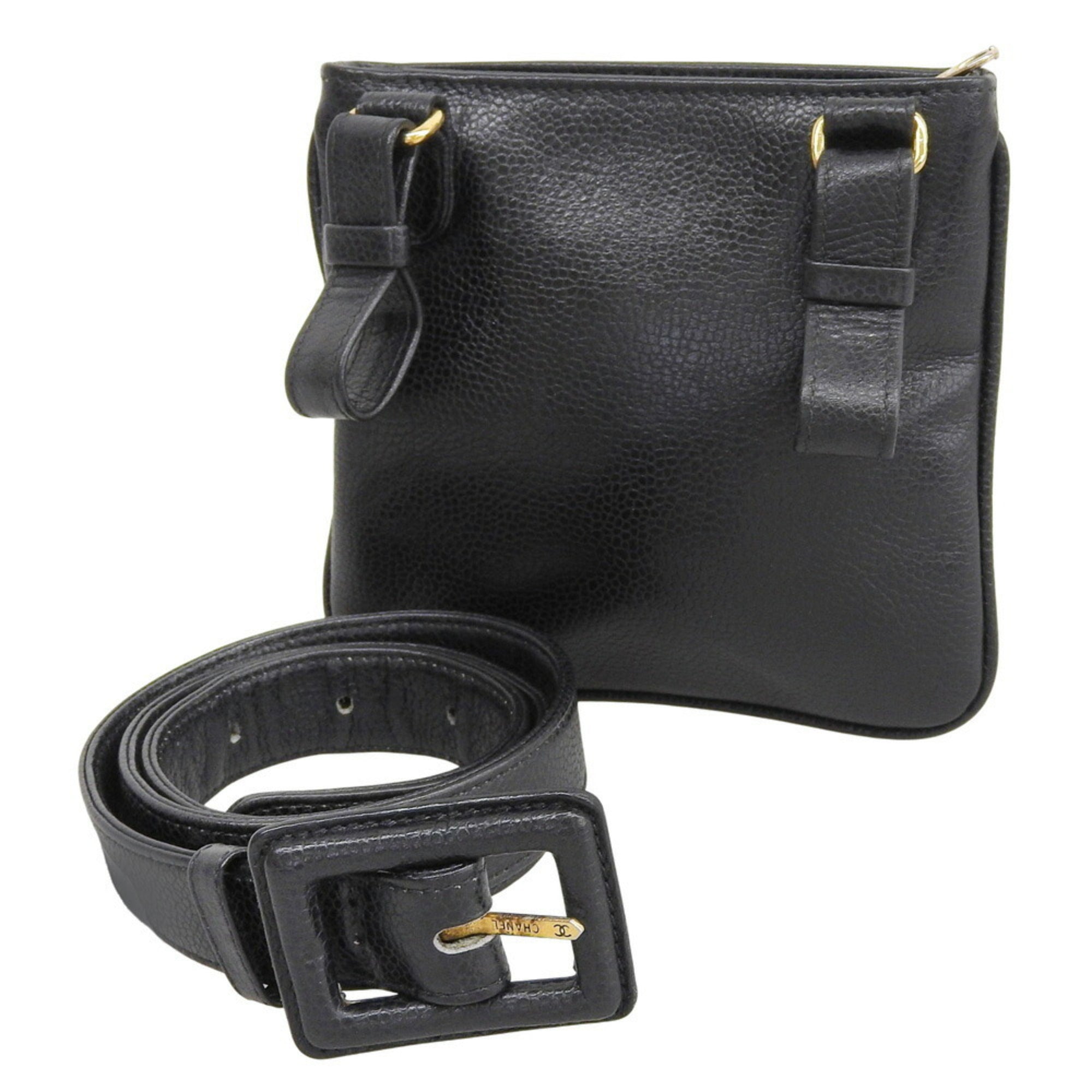 Chanel Black Grained Calfskin Fanny Pack