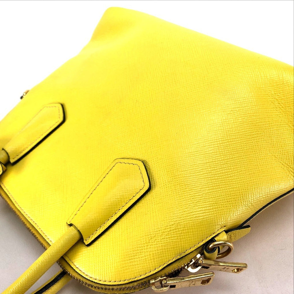 Prada Yellow Leather Handbag Shoulder Bag
