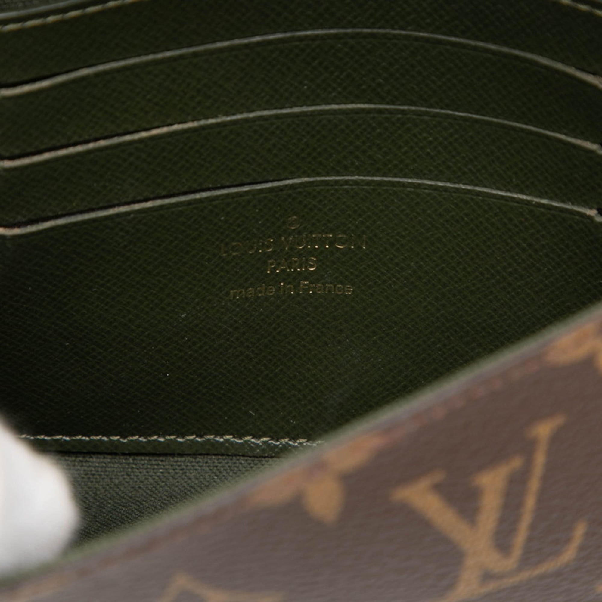 Louis Vuitton Brown Green Khaki Pvc Leather Pochette Shoulder Bag