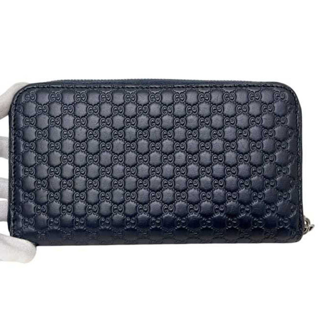 Gucci Navy Leather Long Wallet (Bi-Fold) (Pre-Owned)