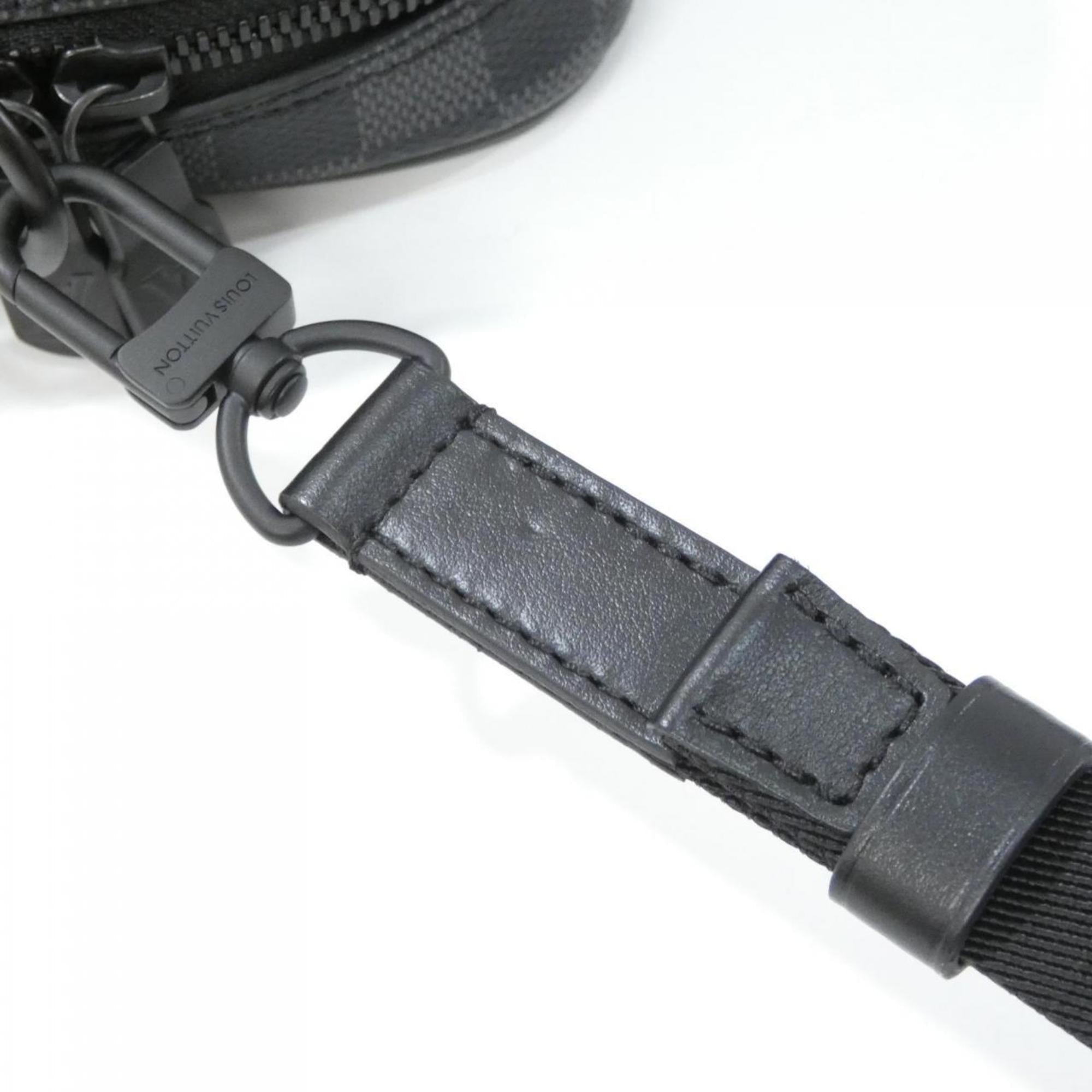 Louis Vuitton Black Graphite Gray Coated Canvas Handbag