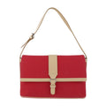 Burberry Beige Red Color Canvas Leather Handbag Shoulder Bag Tote Bag