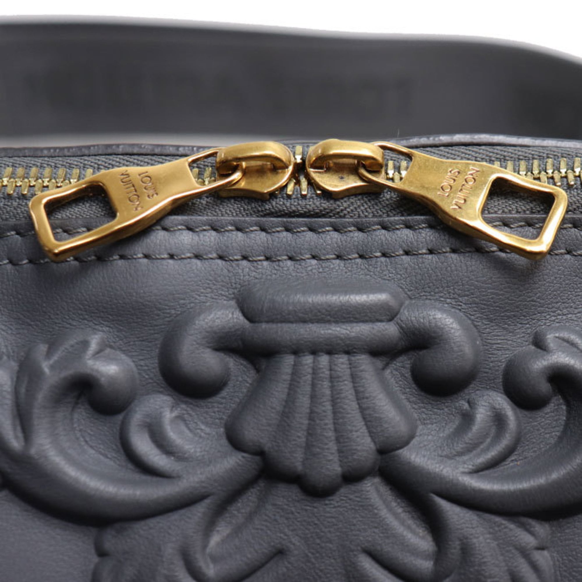 Louis Vuitton Gray Leather Shoulder Bag