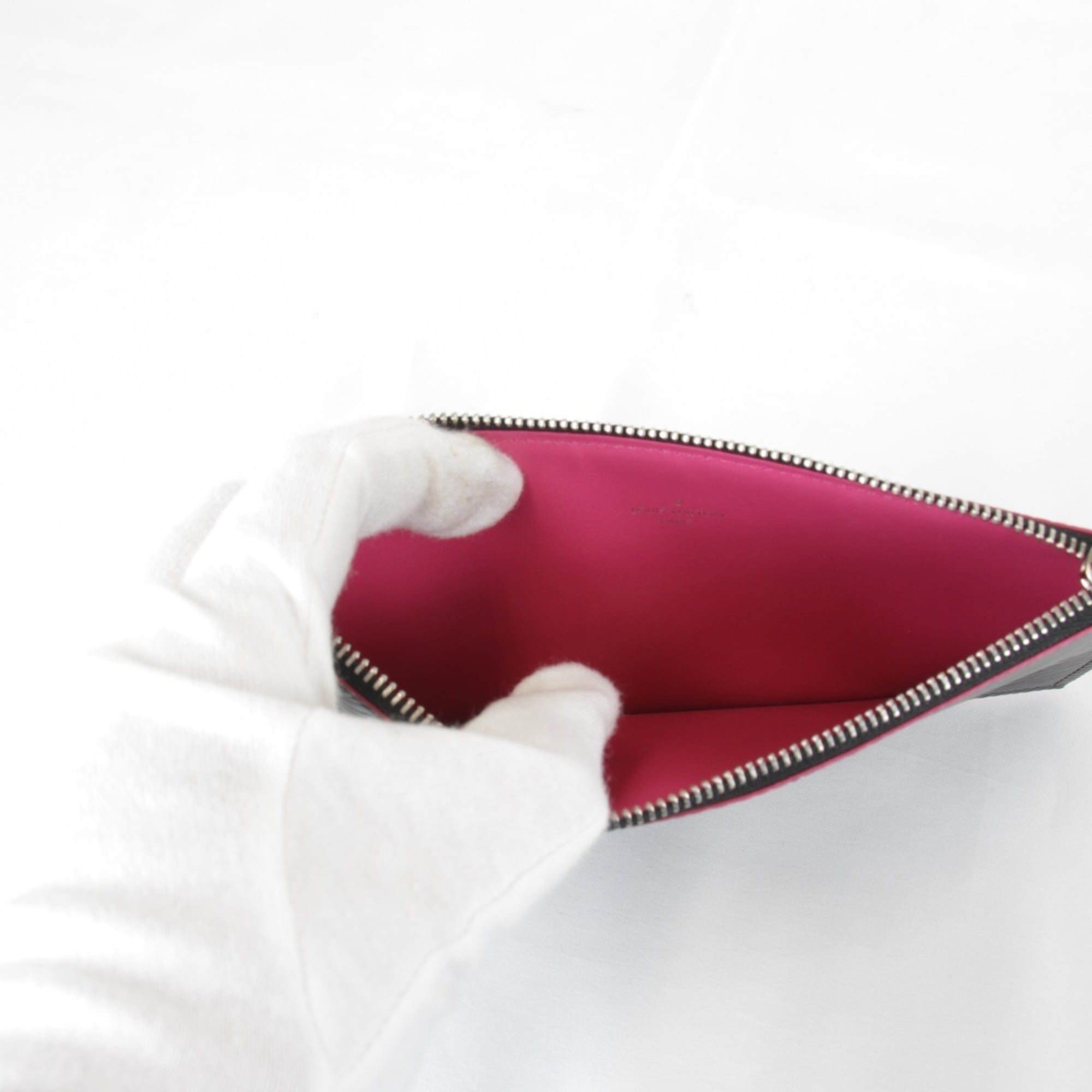 Louis Vuitton Black Pink Epi Leather Pochette Pouch