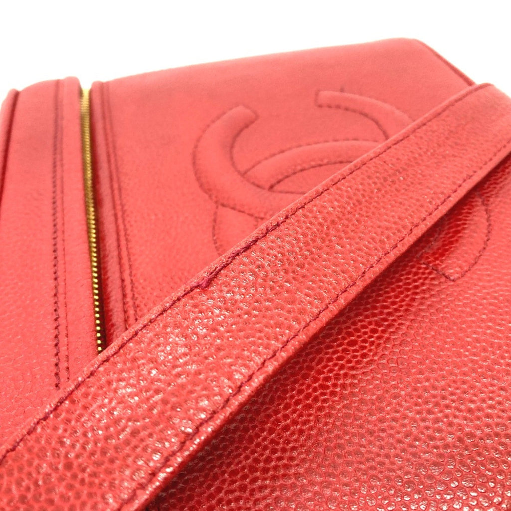 Chanel Red Leather Shoulder Bag
