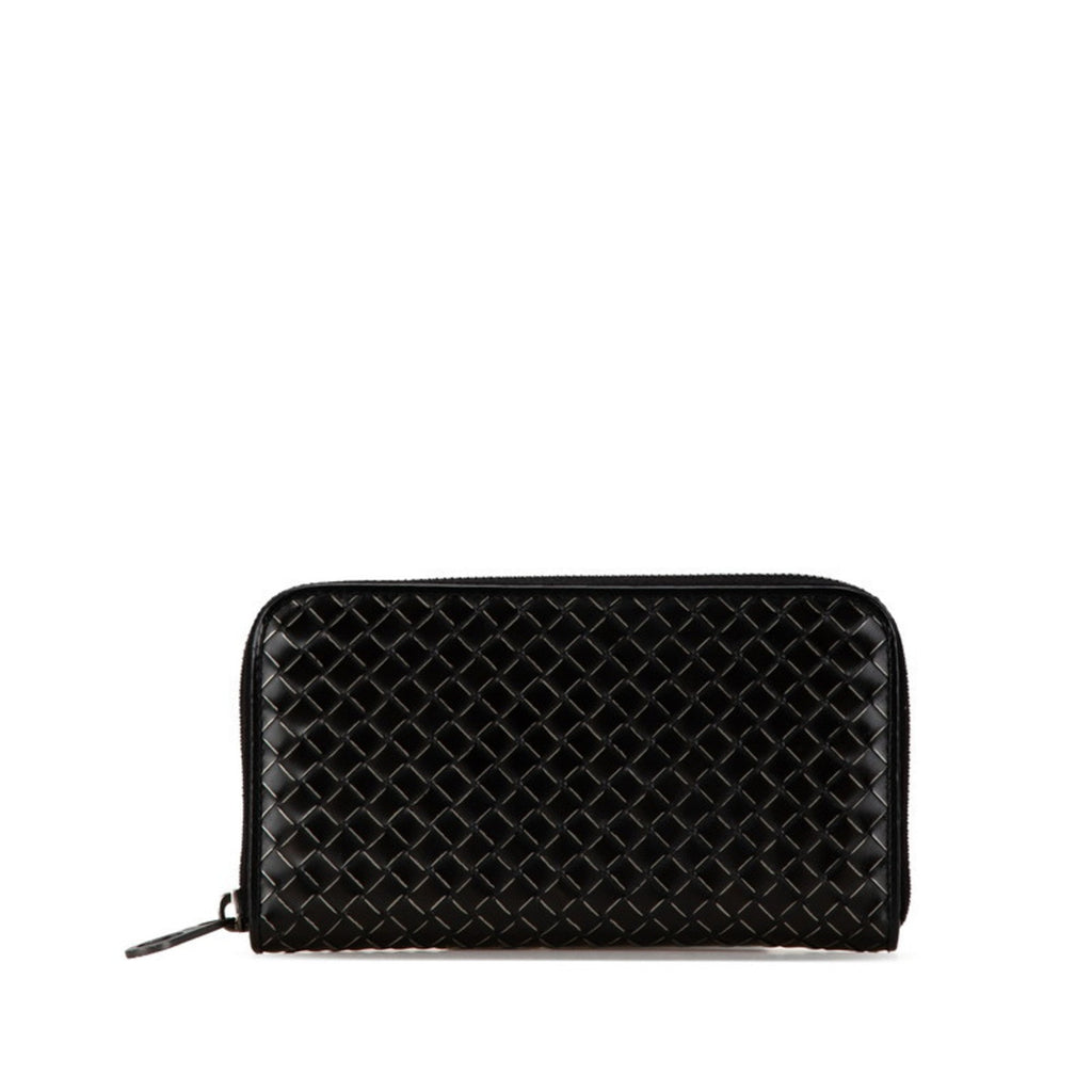 Bottega Veneta Black Leather Long Wallet (Bi-Fold)