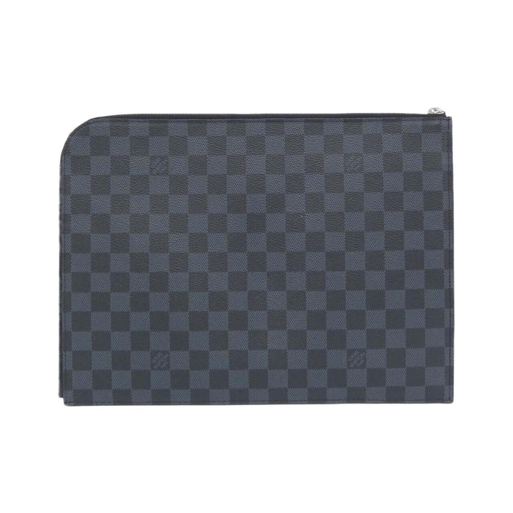 Louis Vuitton Black Cobalt Coated Canvas Handbag Pochette